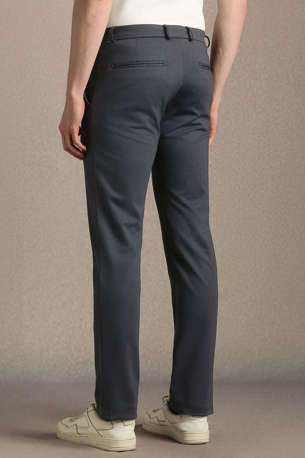 Solid-Rayon-Blend-Tapered-Fit-Men-s-Trousers
