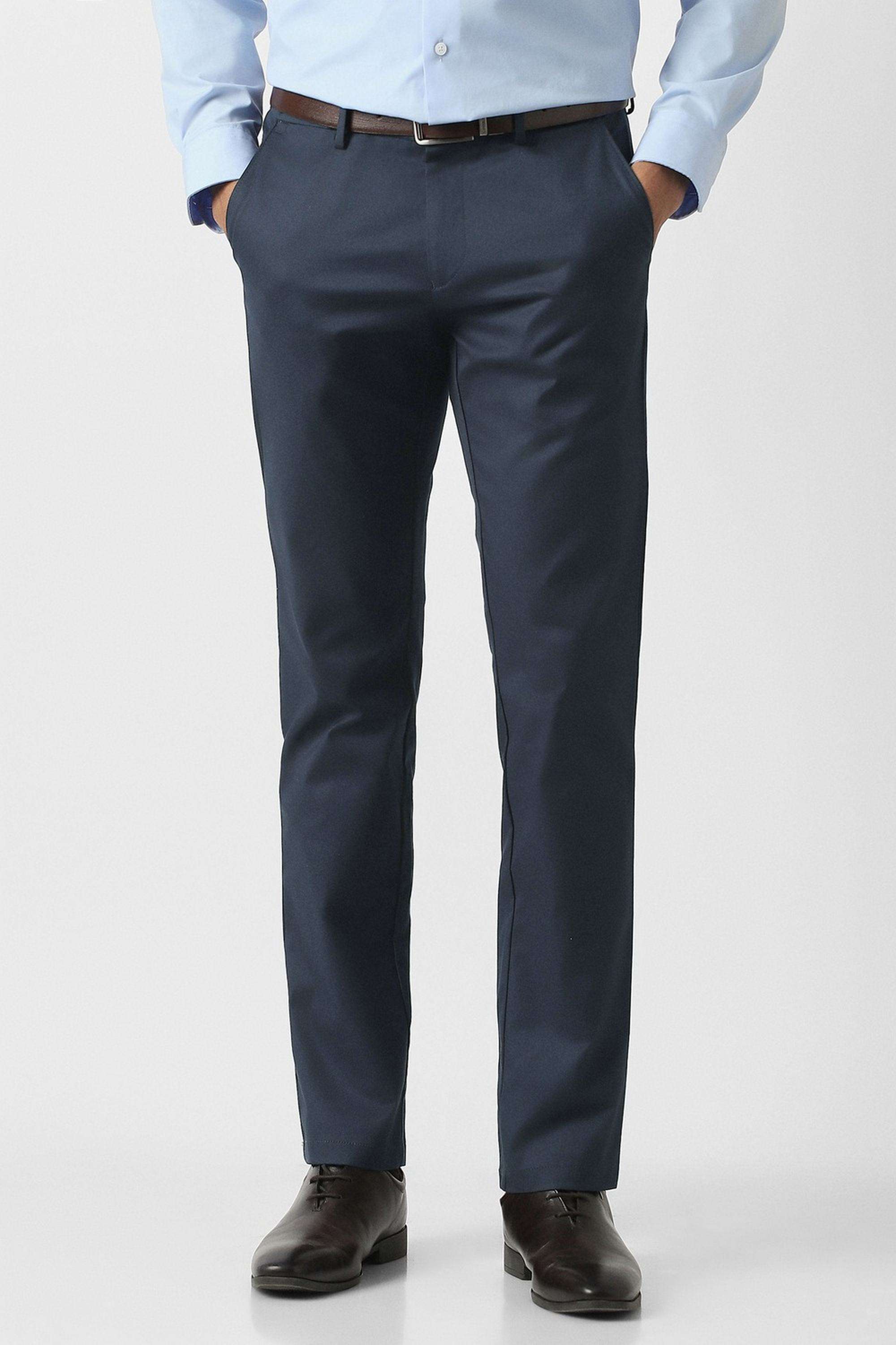 Textured-Cotton-Blend-Slim-Fit-Men-s-Formal-Wear-Trousers