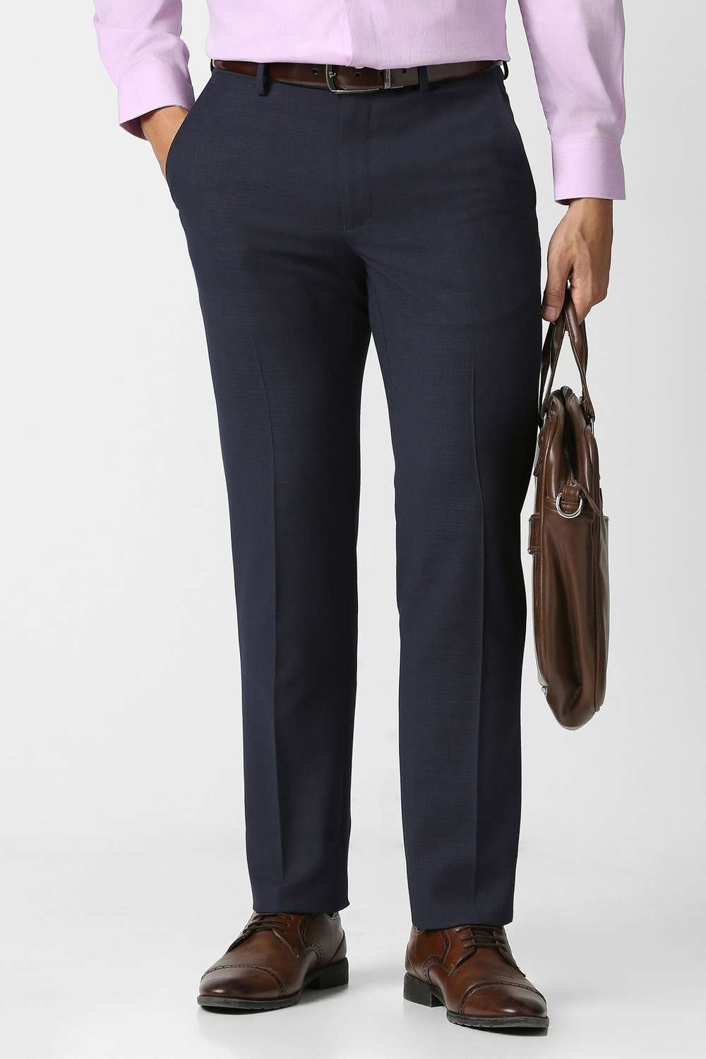 Checks-Blended-Fabric-Slim-Fit-Men-s-Trousers