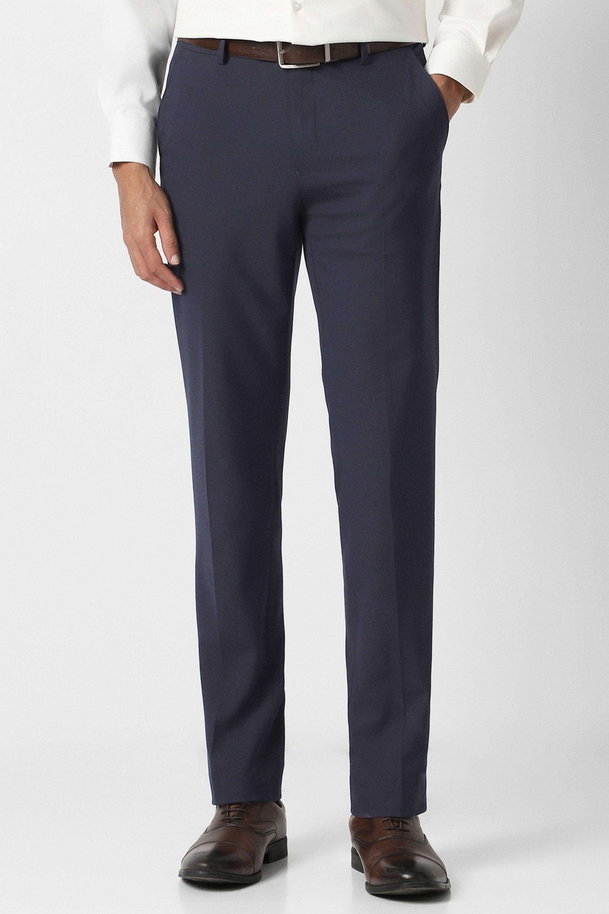 Solid-Blended-Fabric-Slim-Fit-Men-s-Formal-Wear-Trousers
