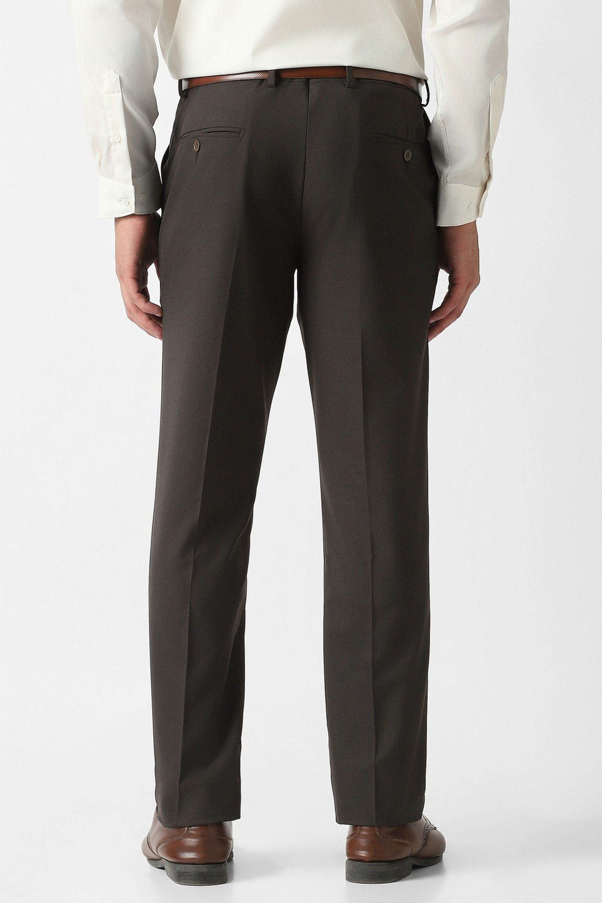Checks-Polyester-Viscose-Slim-Fit-Men-s-Formal-Trousers