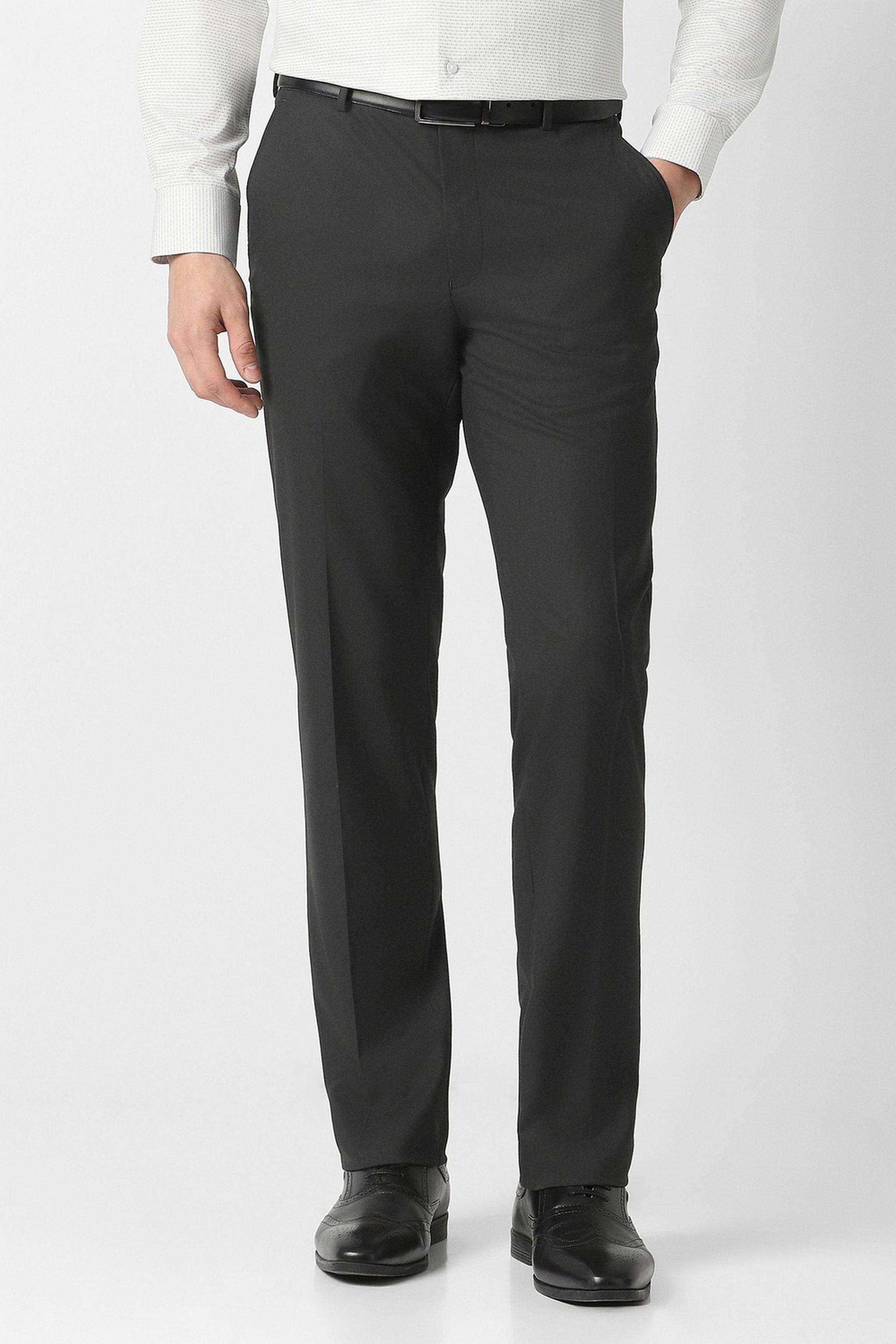 Solid-Blended-Fabric-Slim-Fit-Men-s-Formal-Wear-Trousers