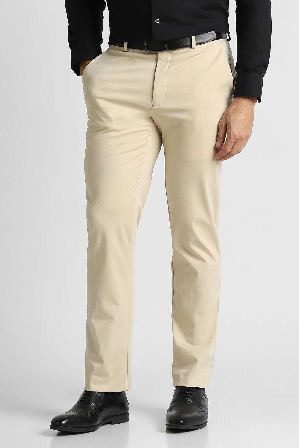 Solid-Blended-Fabric-Slim-Fit-Men-s-Trousers