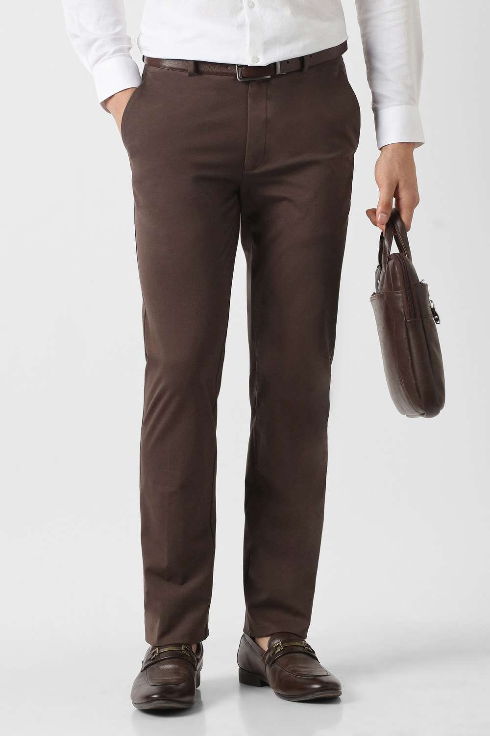 Solid-Nylon-Slim-Fit-Men-s-Trousers