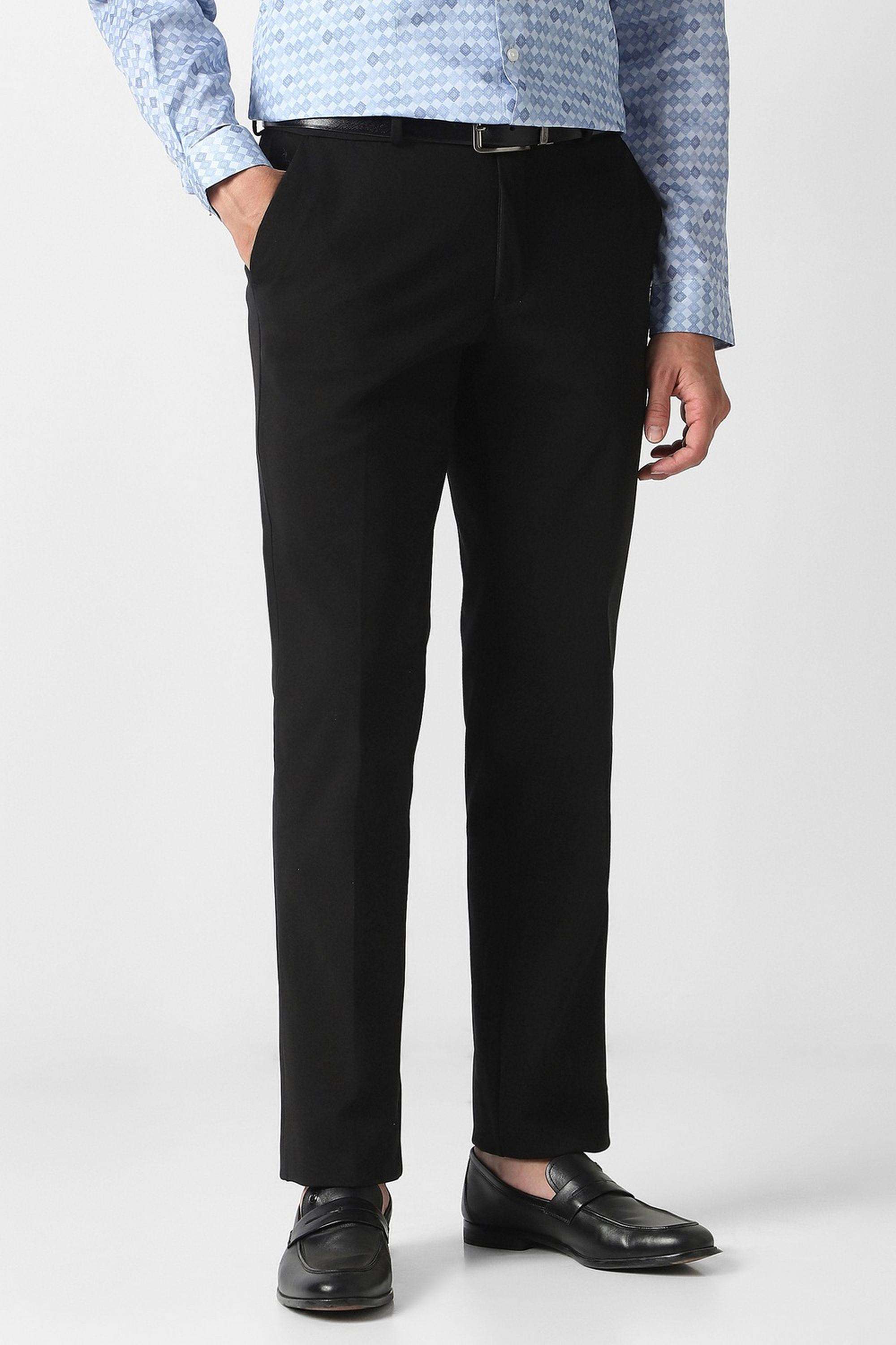 Solid-Polyester-Slim-Fit-Men-s-Casual-Trousers