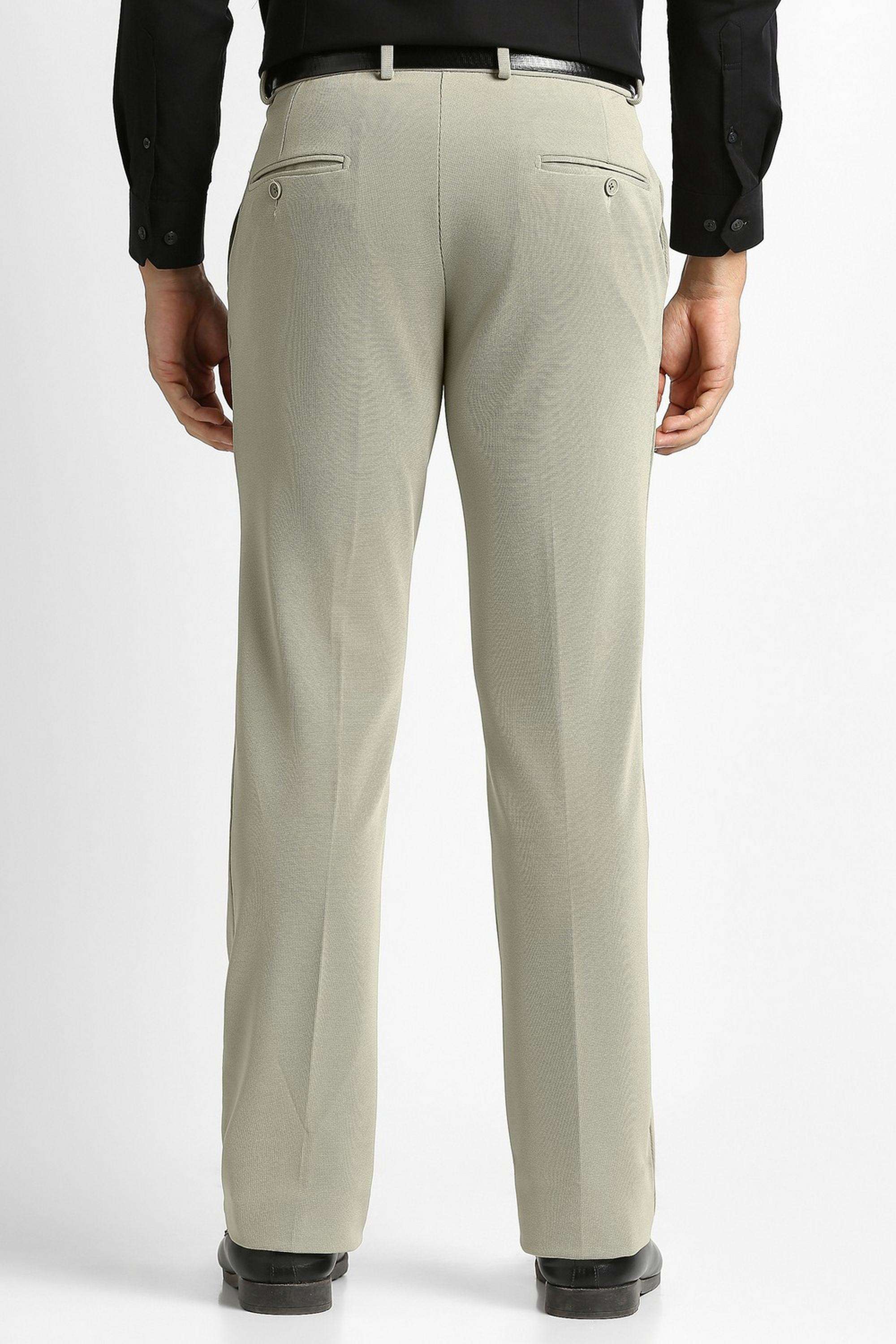 Solid-Polyester-Blend-Slim-Fit-Men-s-Casual-Trousers