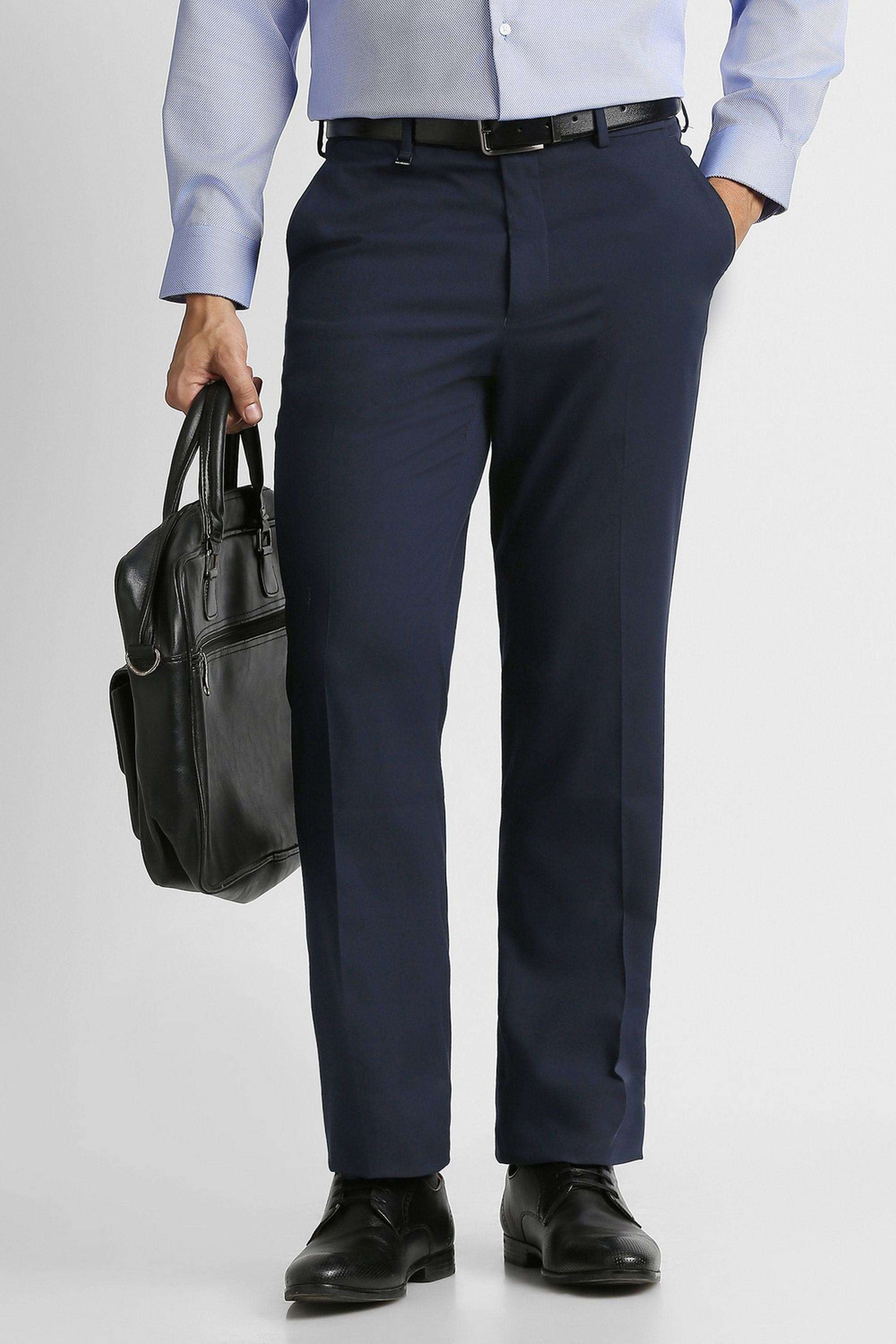 Solid-Polyester-Blend-Regular-Fit-Men-s-Formal-Trousers