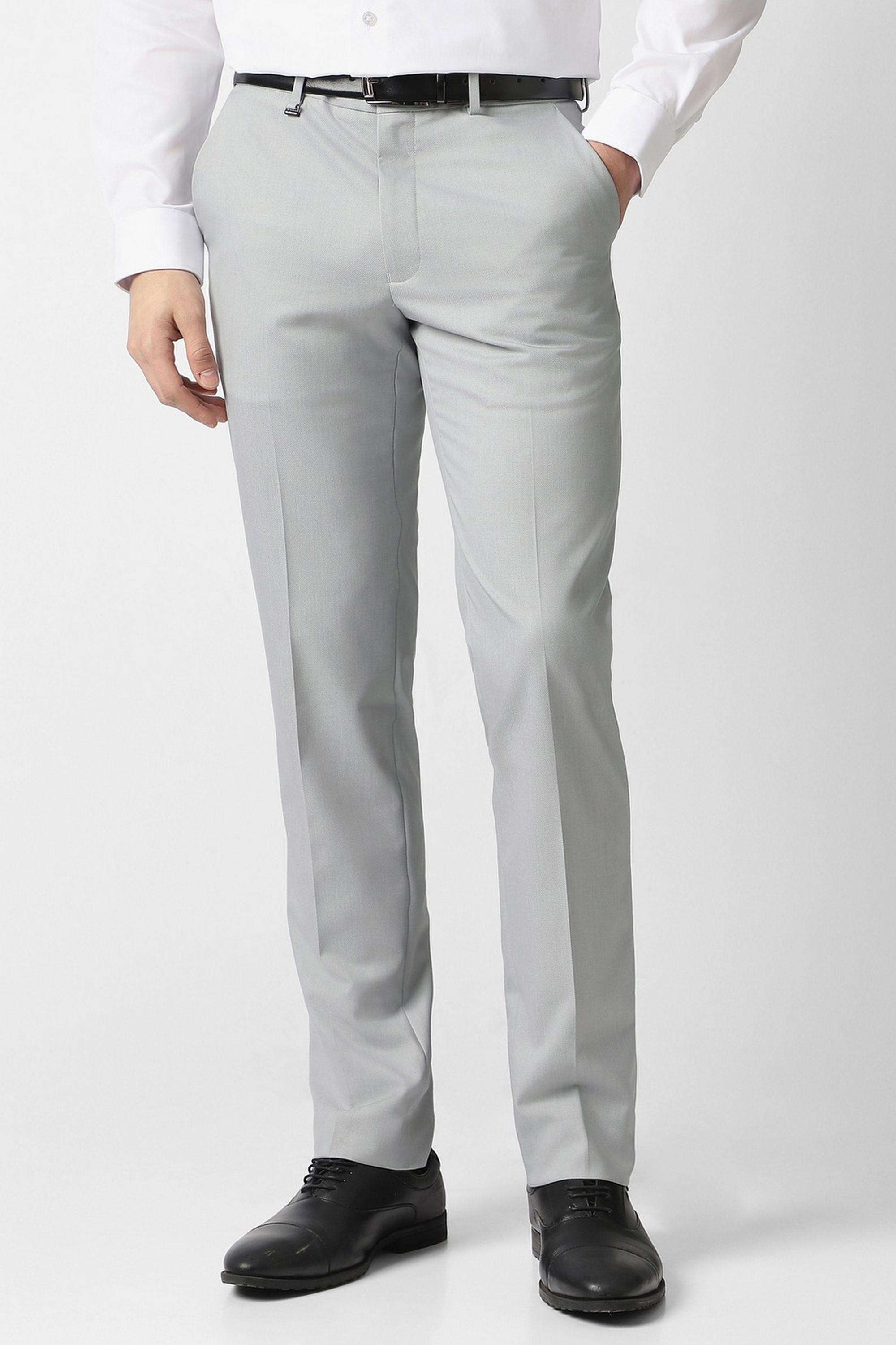 Solid-Blended-Fabric-Slim-Fit-Men-s-Formal-Wear-Trousers