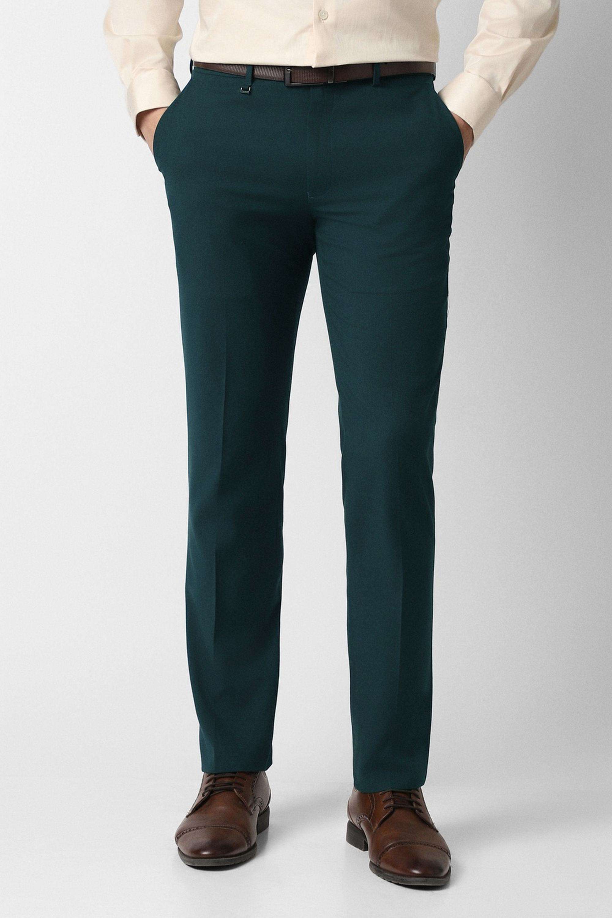 Solid-Blended-Fabric-Slim-Fit-Men-s-Formal-Wear-Trousers