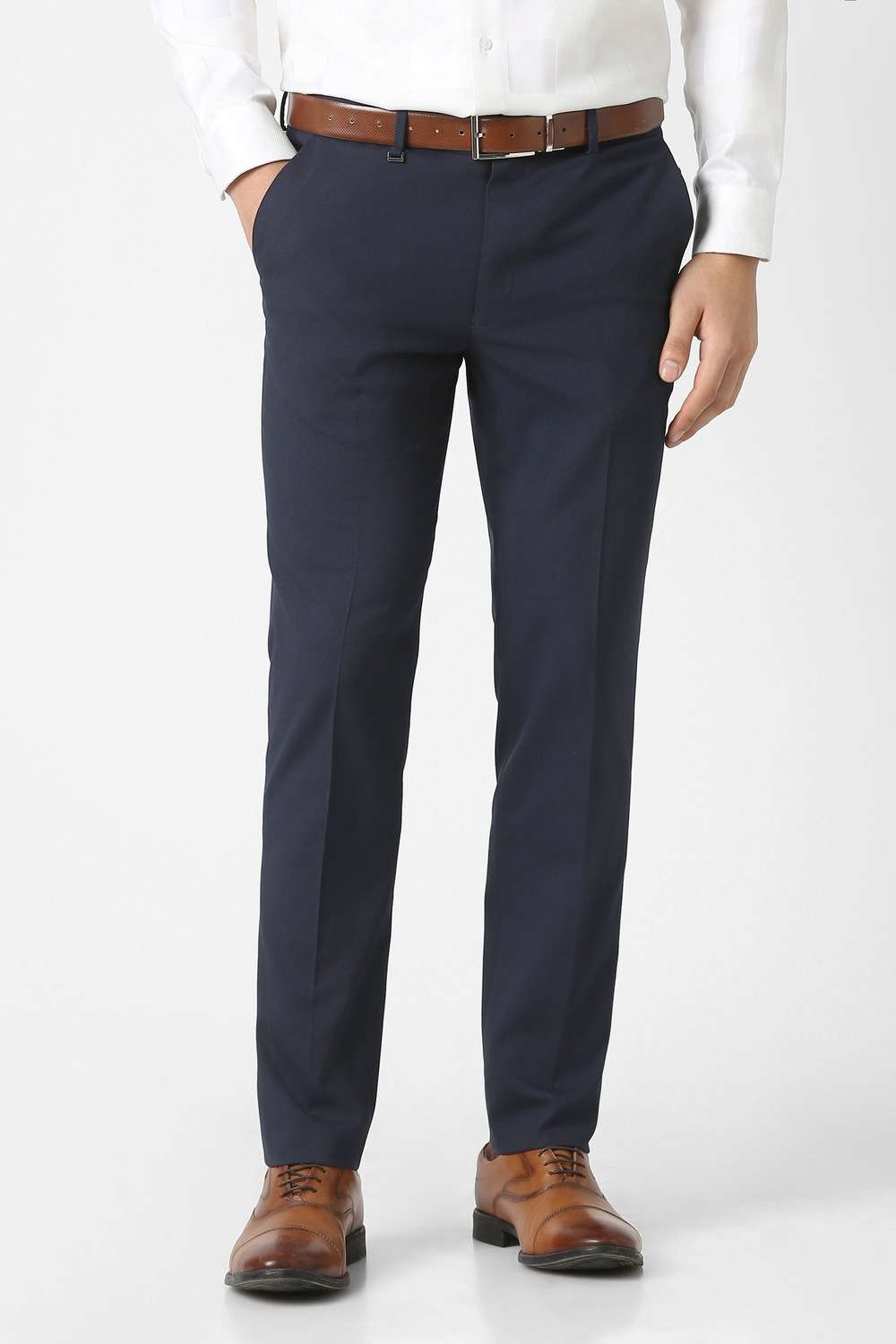 Solid-Blended-Fabric-Slim-Fit-Men-s-Formal-Wear-Trousers