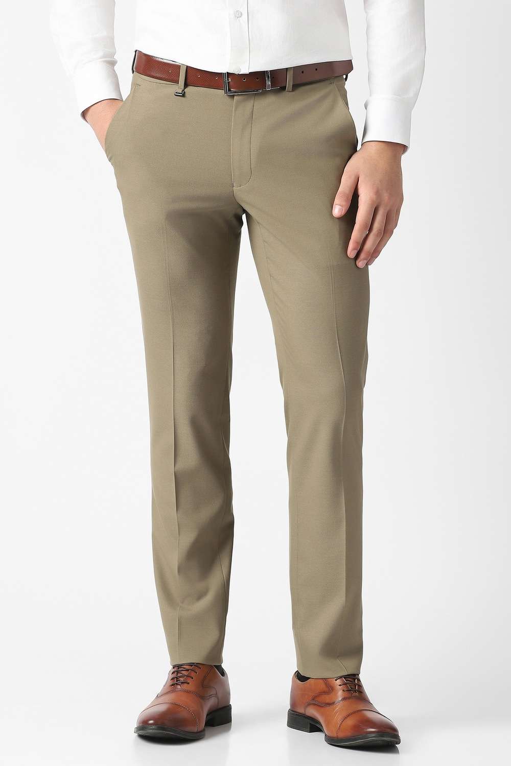 Solid-Polyester-Viscose-Slim-Fit-Men-s-Trousers