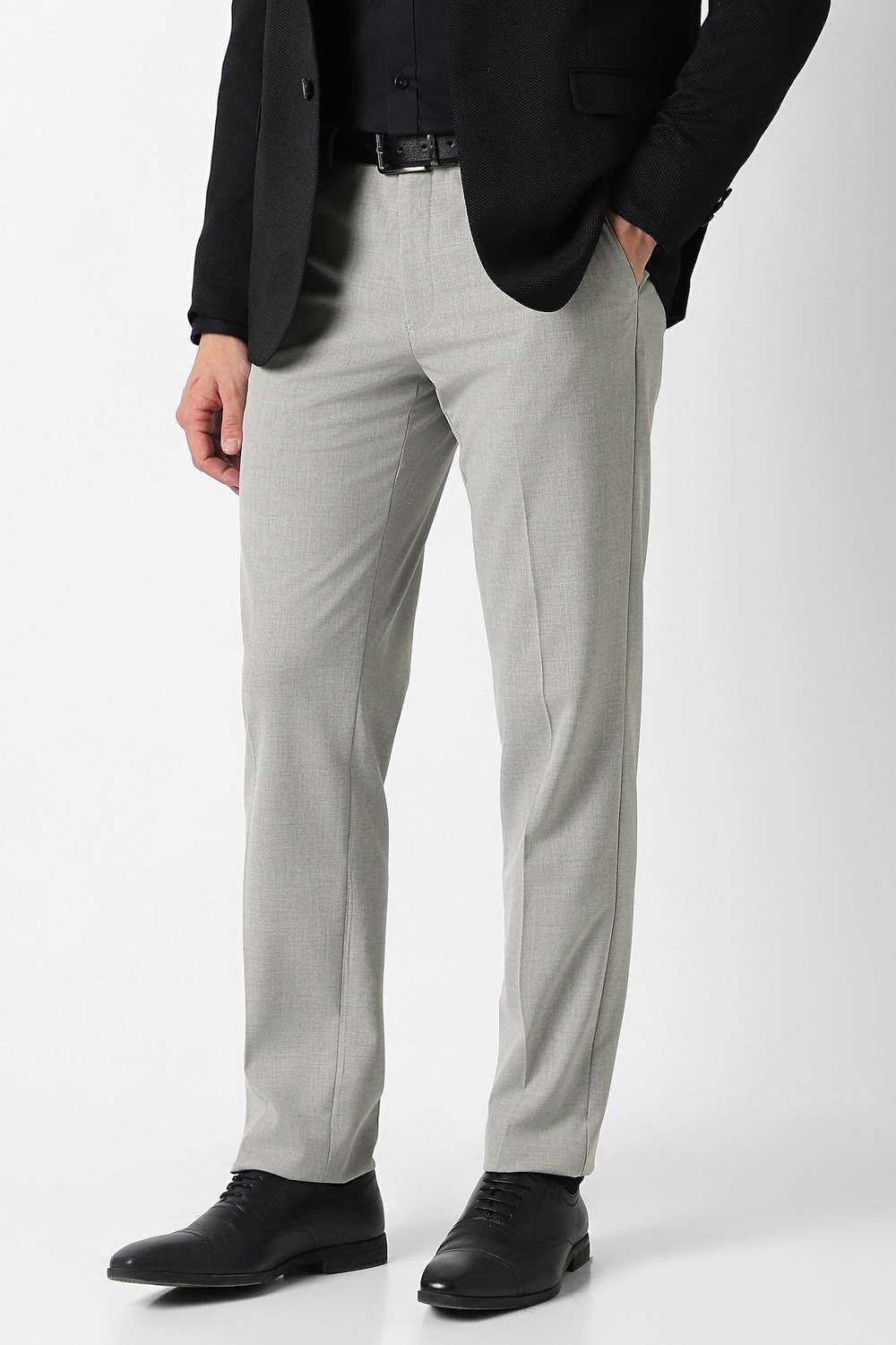 Solid-Polyester-Viscose-Slim-Fit-Men-s-Formal-Wear-Trousers