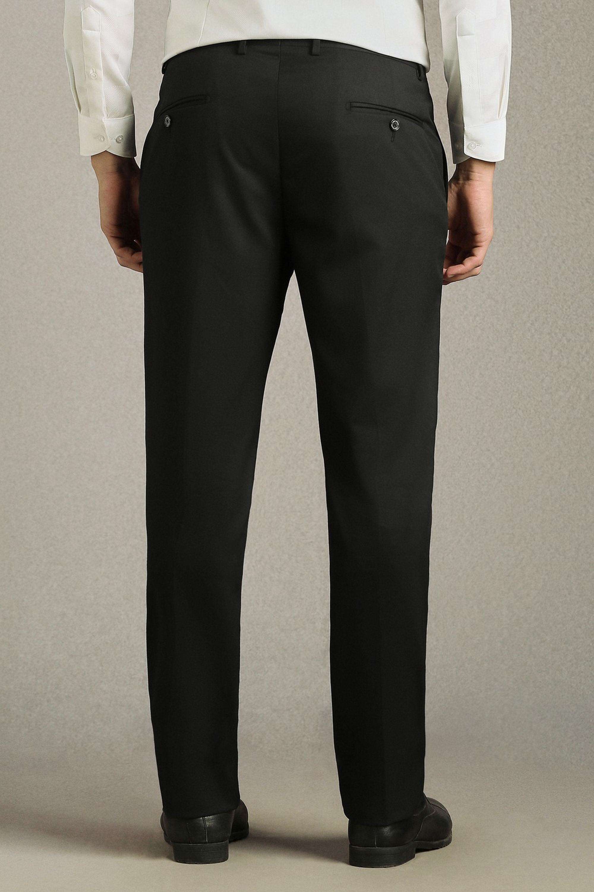 Solid-Polyester-Viscose-Straight-Fit-Men-s-Formal-Trousers