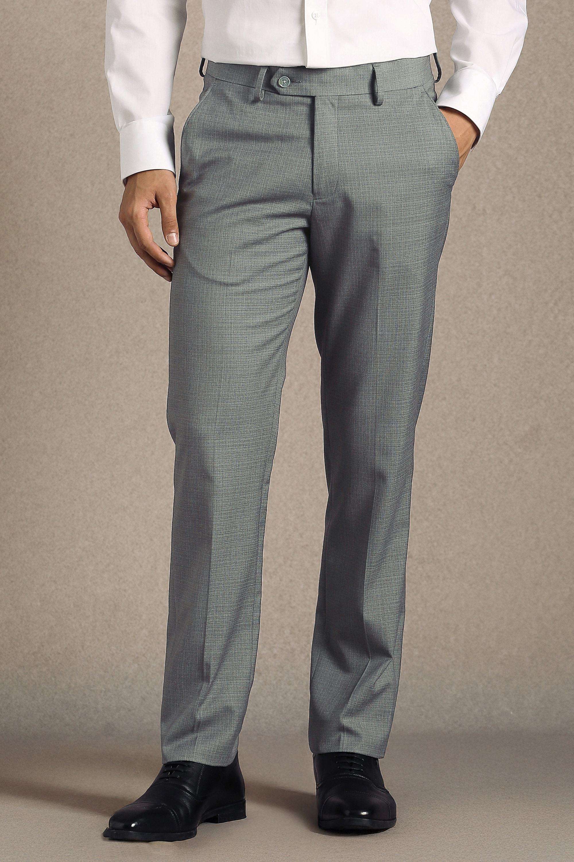 Textured-Polyester-Blend-Straight-Fit-Men-s-Formal-Trousers