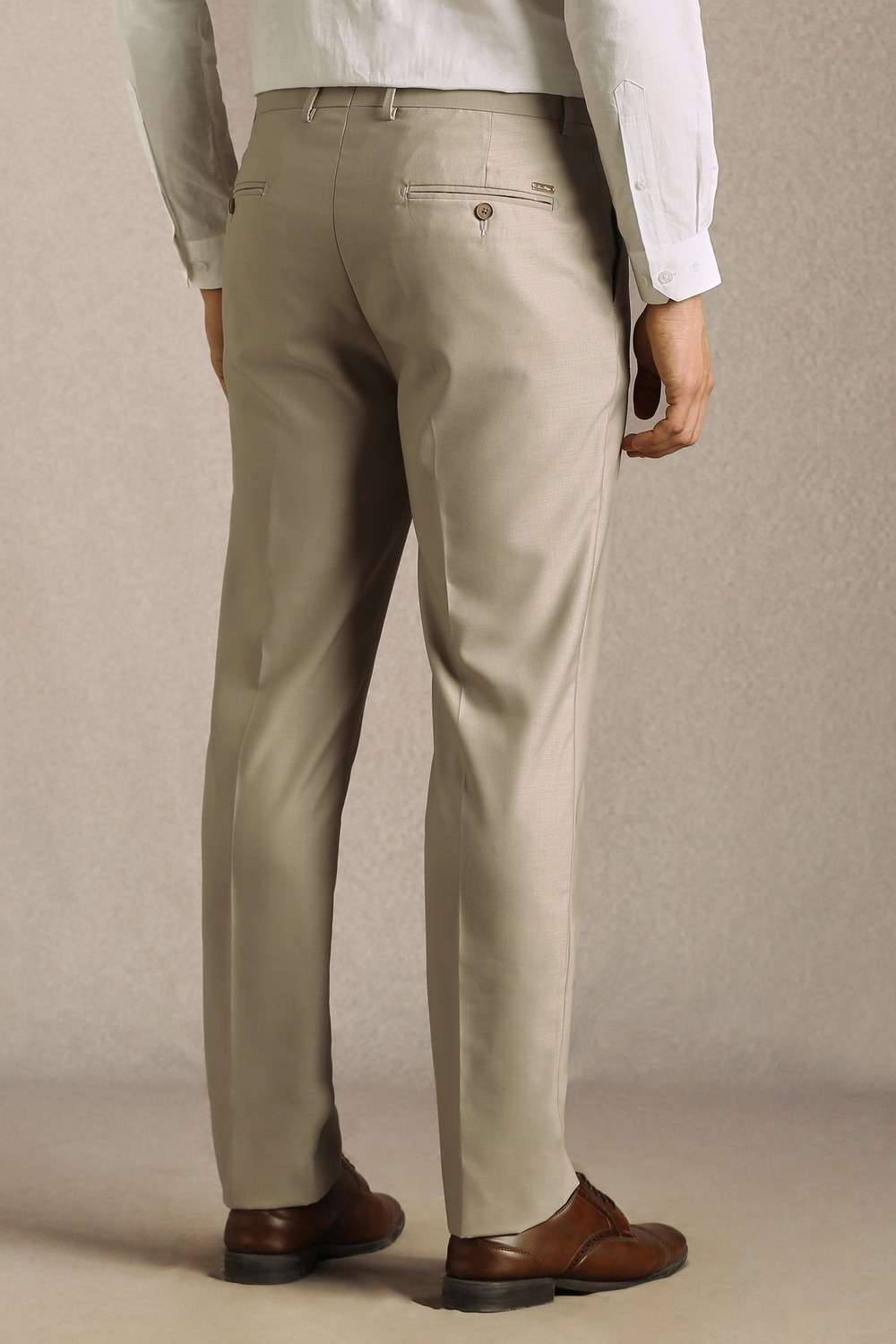 Solid-Polyester-Blend-Slim-Fit-Men-s-Trousers