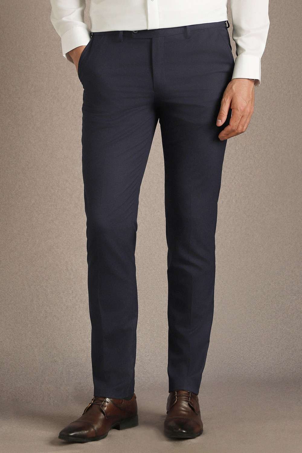 Checks-Polyester-Viscose-Slim-Fit-Men-s-Trousers