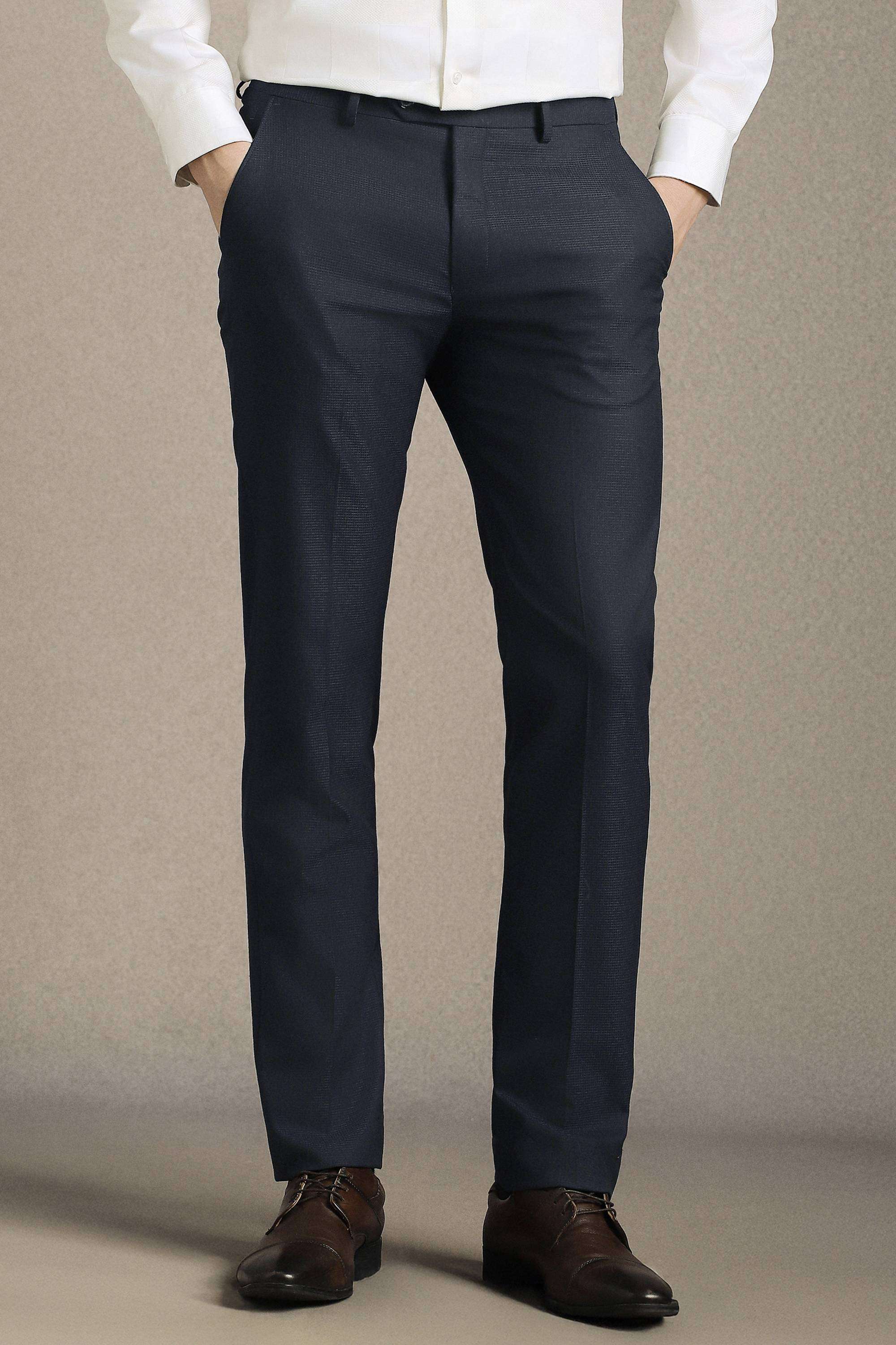 Textured-Polyester-Viscose-Straight-Fit-Men-s-Trousers