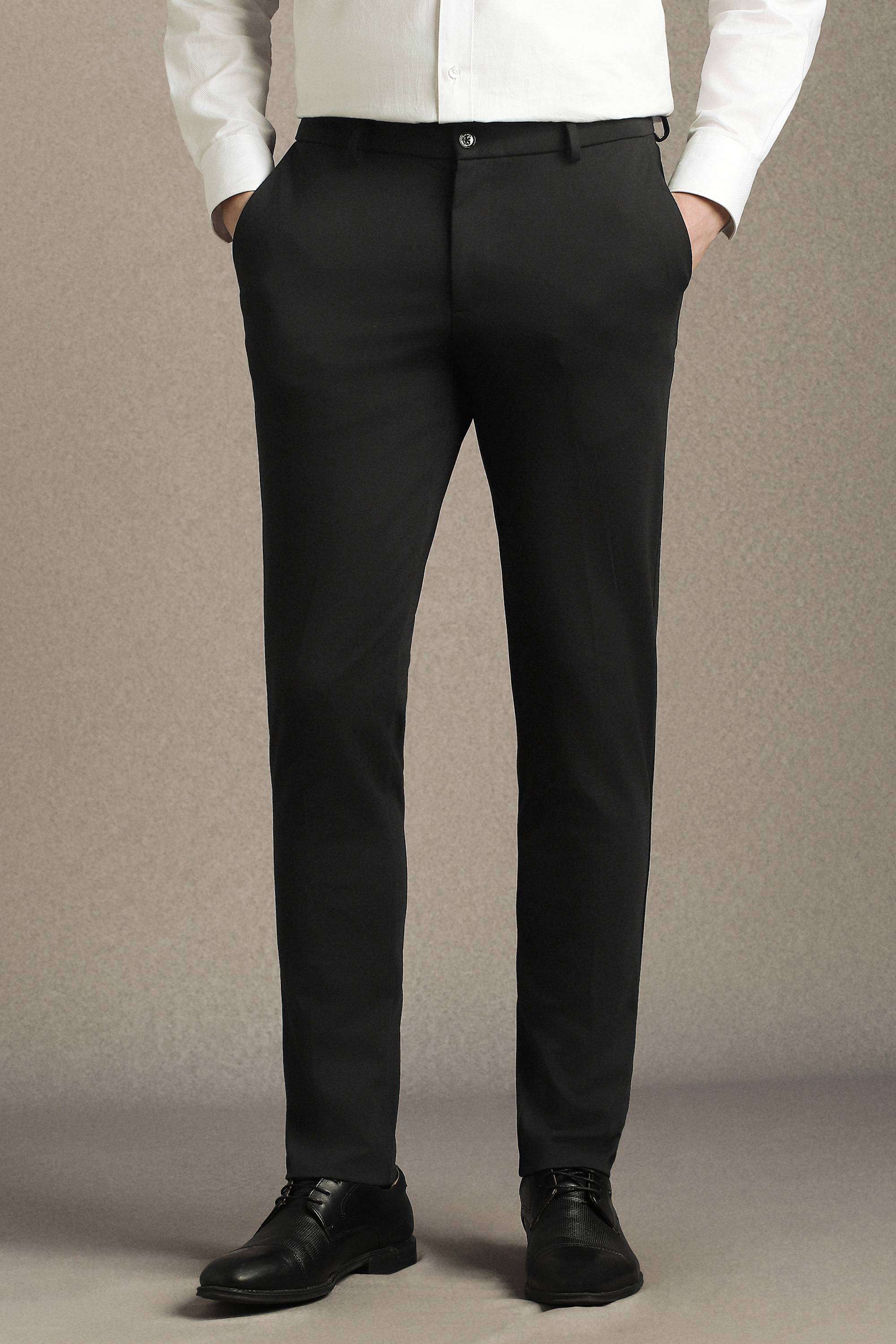 Solid-Nylon-Terry-Tapered-Fit-Men-s-Trousers