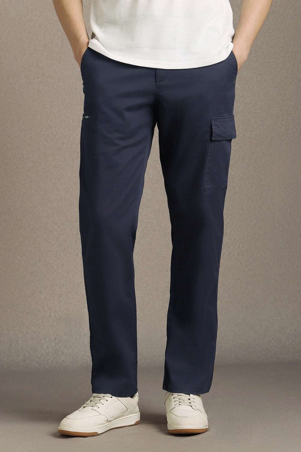 Solid-Cotton-Blend-Straight-Fit-Men-s-Trousers