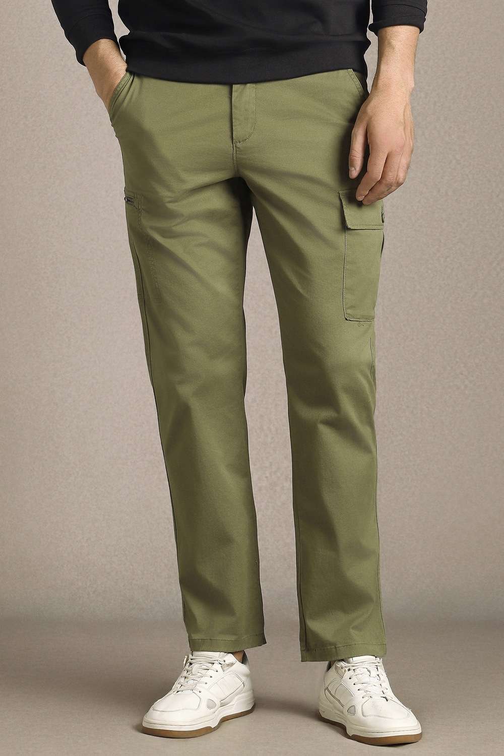 Solid-Cotton-Blend-Straight-Fit-Men-s-Trousers