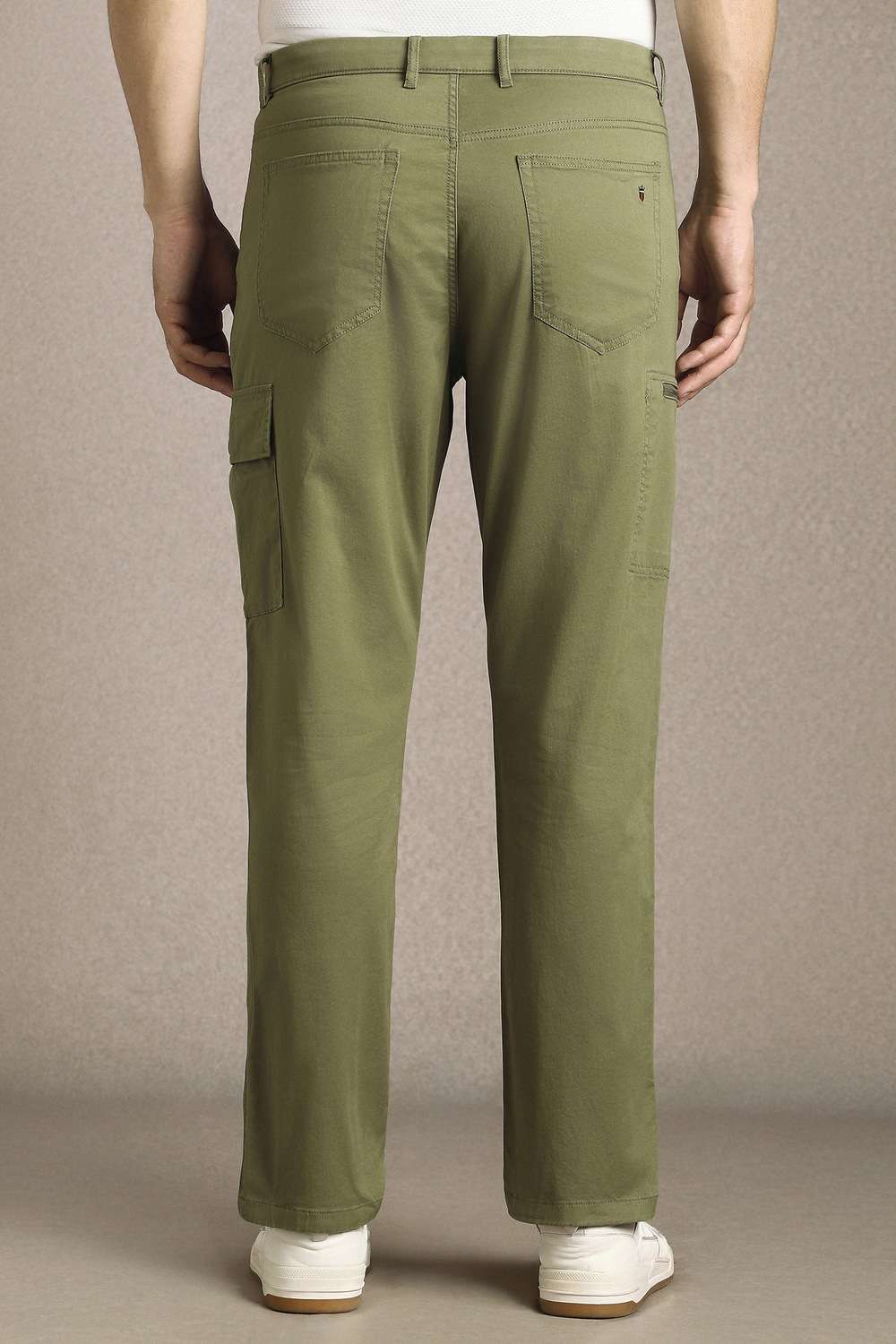 Solid-Cotton-Blend-Straight-Fit-Men-s-Trousers