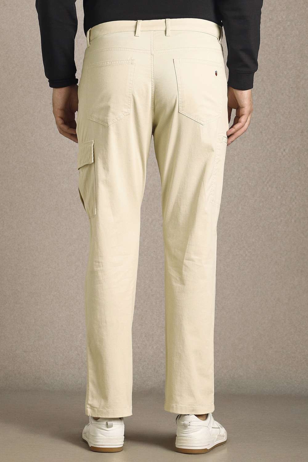 Solid-Cotton-Blend-Straight-Fit-Men-s-Trousers