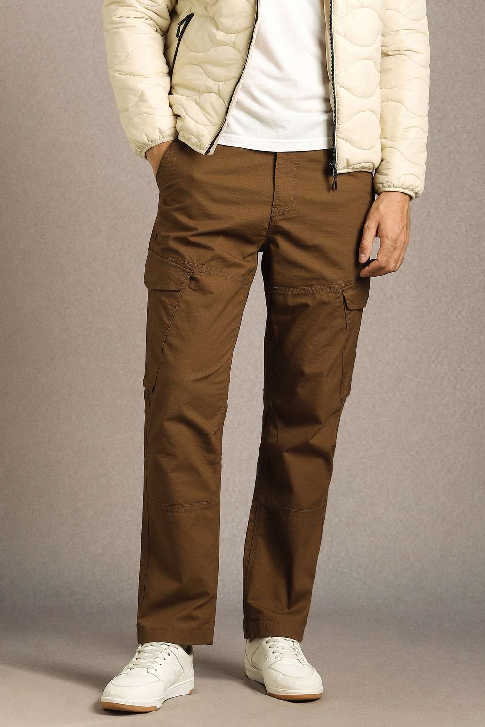 Solid-Cotton-Blend-Straight-Fit-Men-s-Trousers