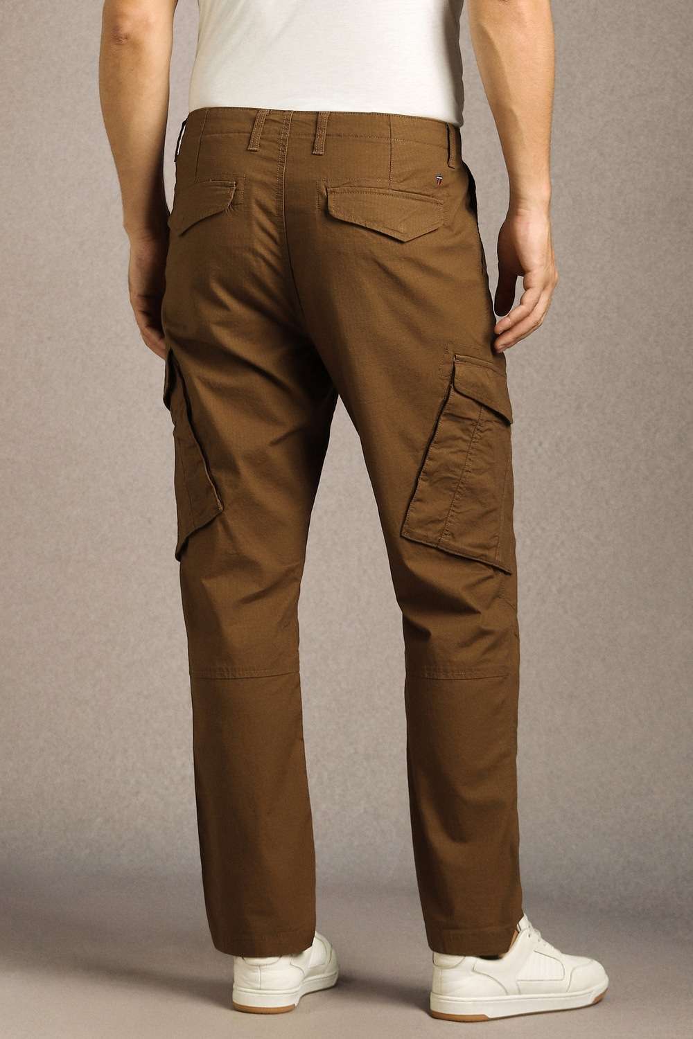 Solid-Cotton-Blend-Straight-Fit-Men-s-Trousers