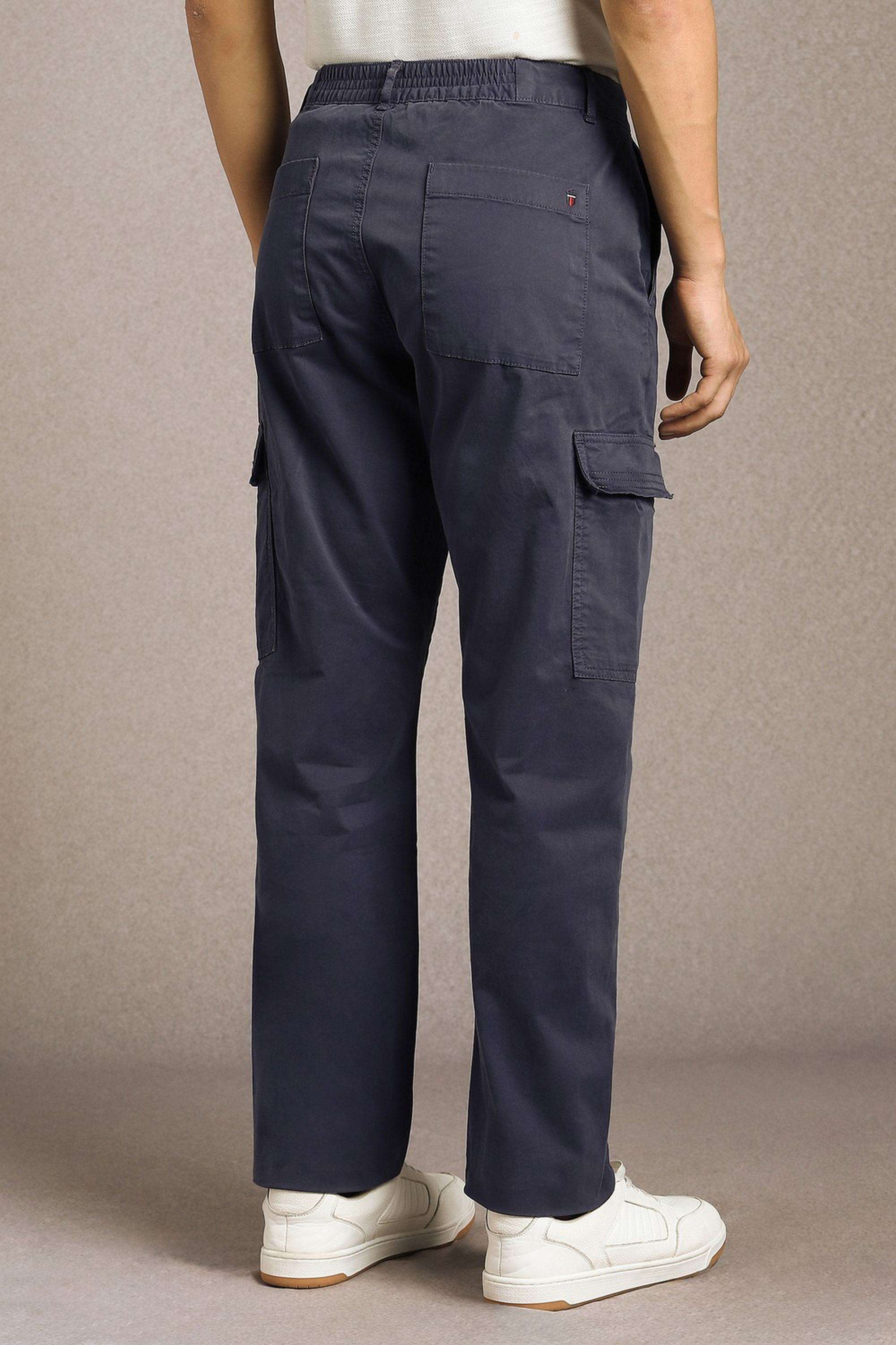 Solid-Cotton-Blend-Straight-Fit-Men-s-Trousers