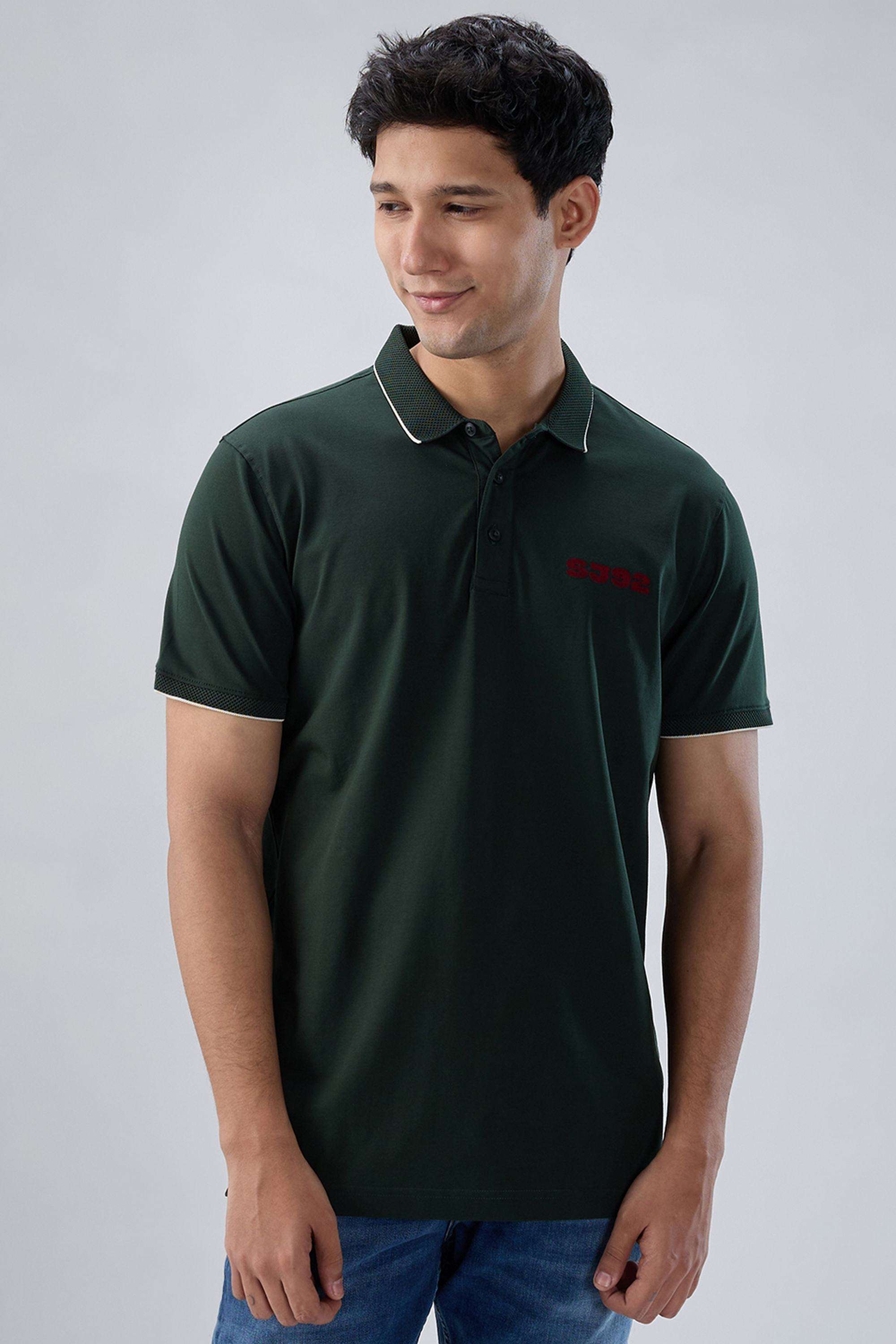 Solid-Cotton-Collared-Men-s-T-Shirt
