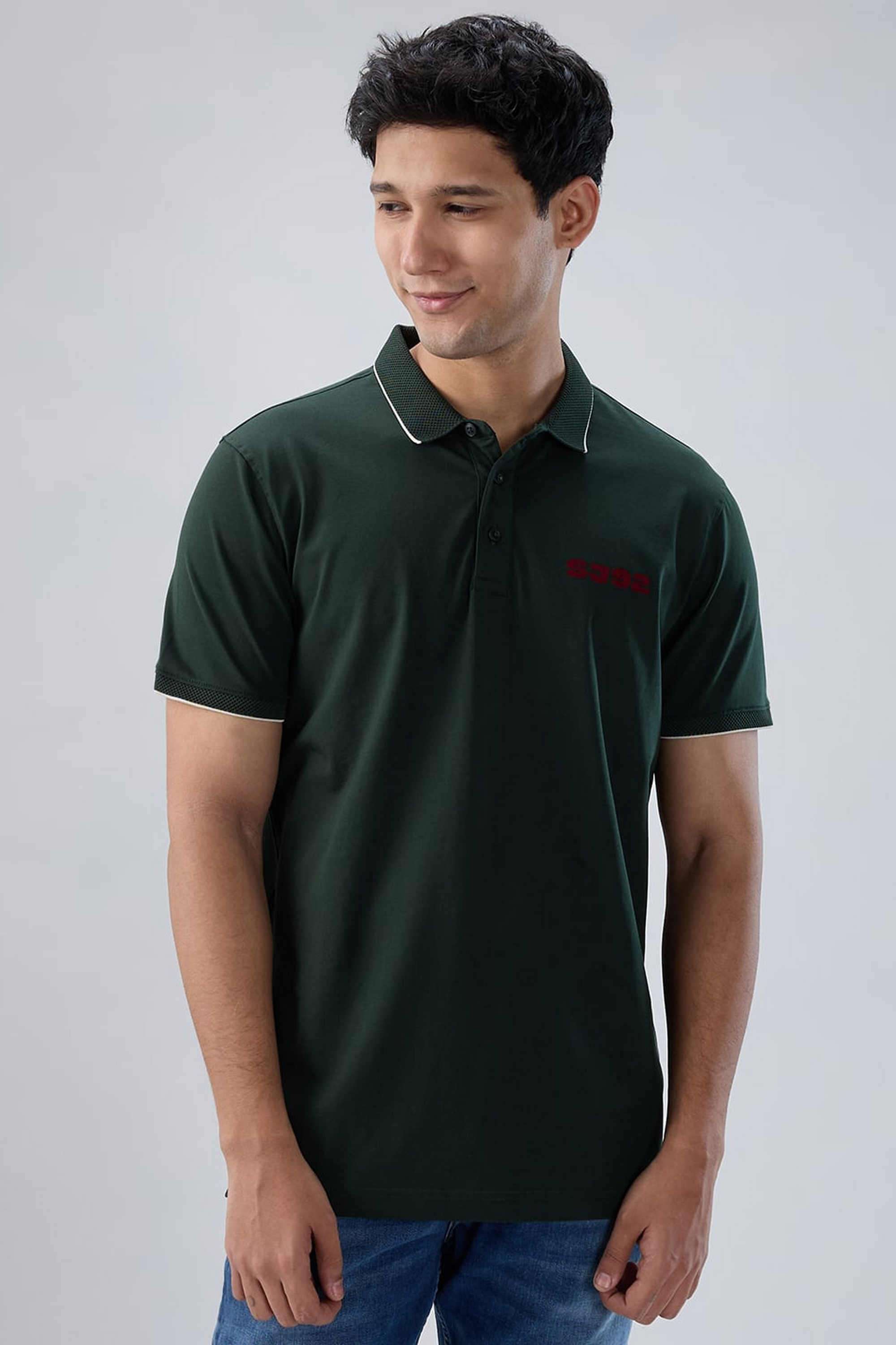 Solid-Cotton-Collared-Men-s-T-Shirt