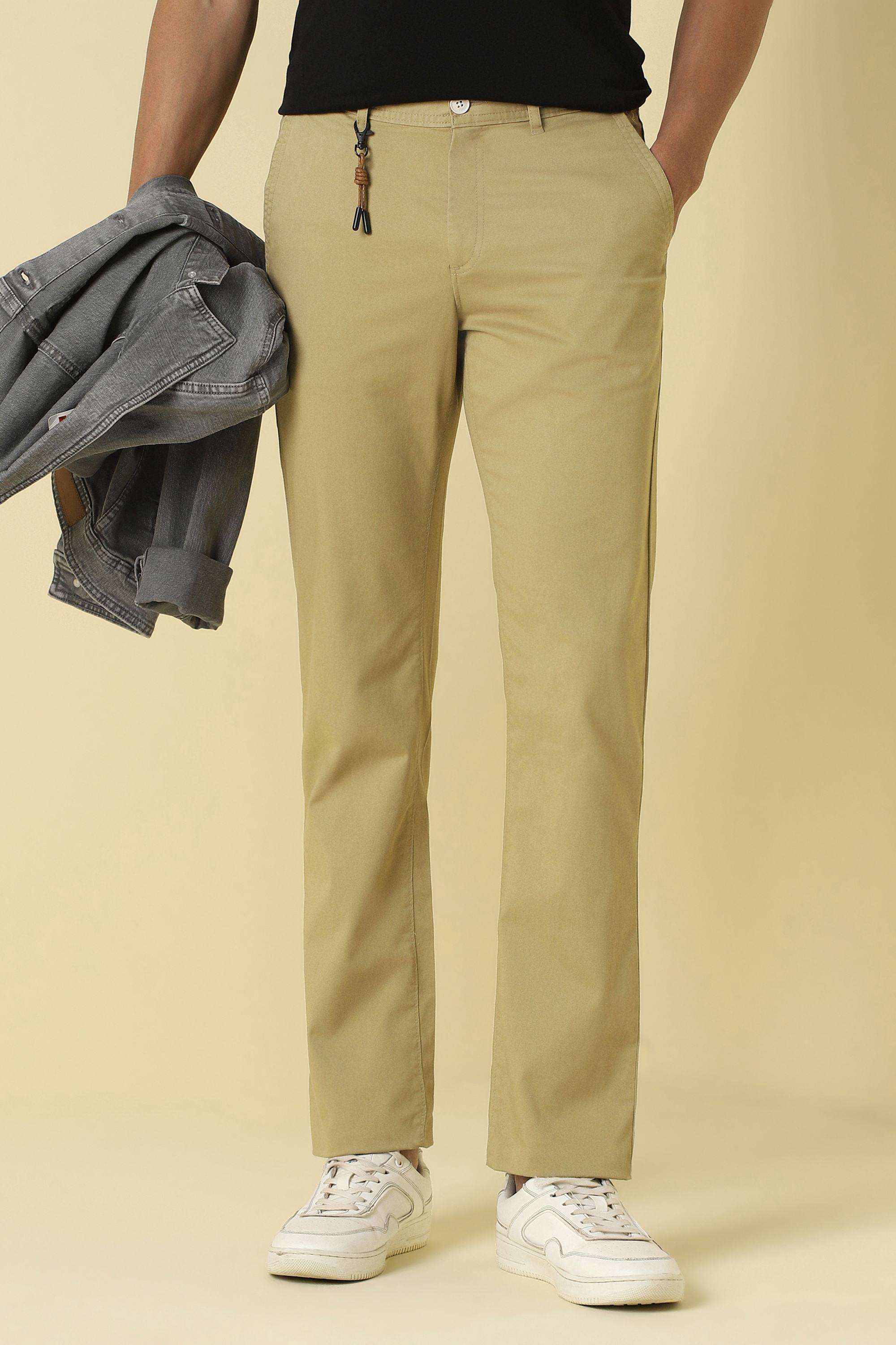 Solid-Cotton-Regular-Fit-Men-s-Casual-Trousers