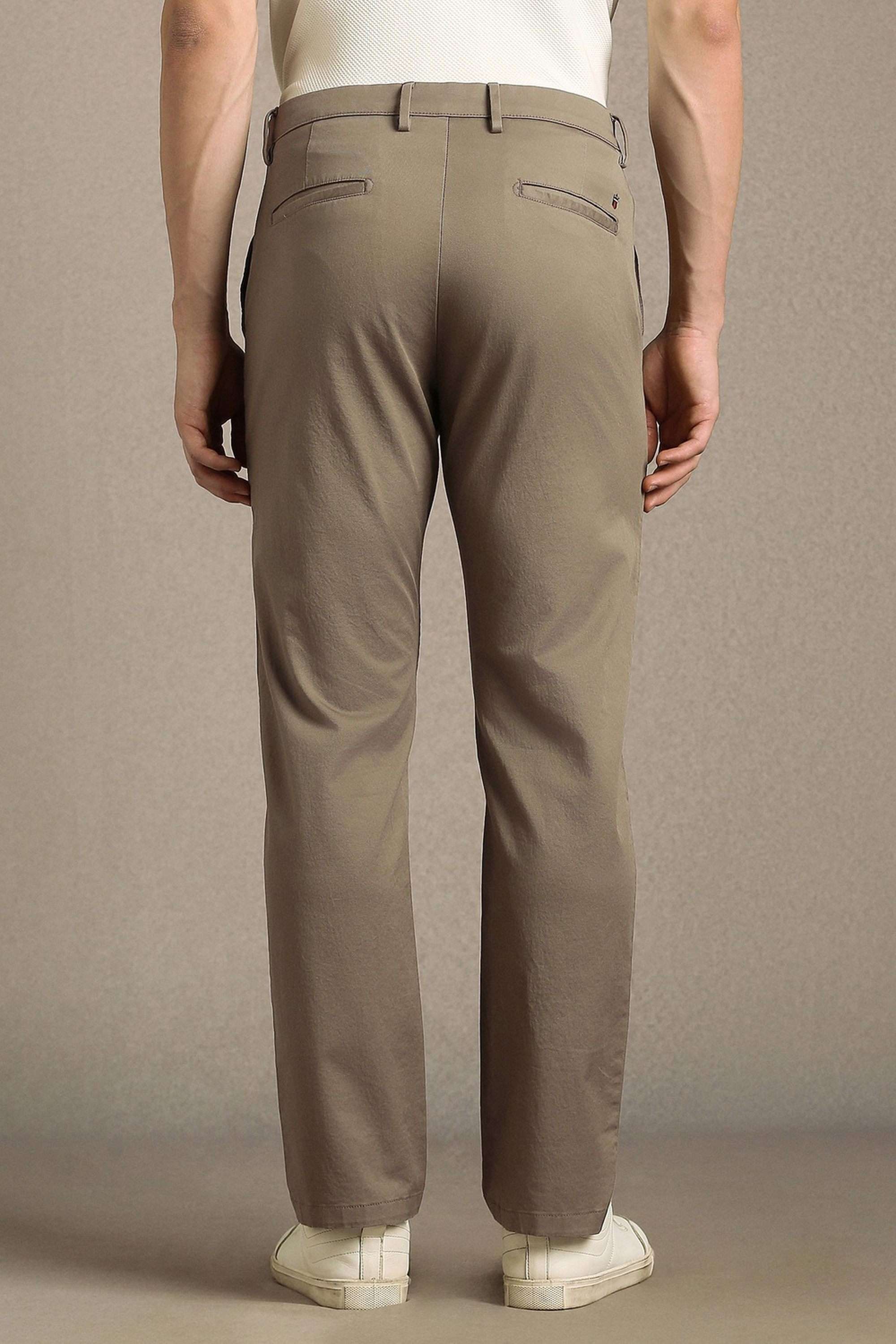 Solid-Polyester-Straight-Fit-Men-s-Casual-Trousers