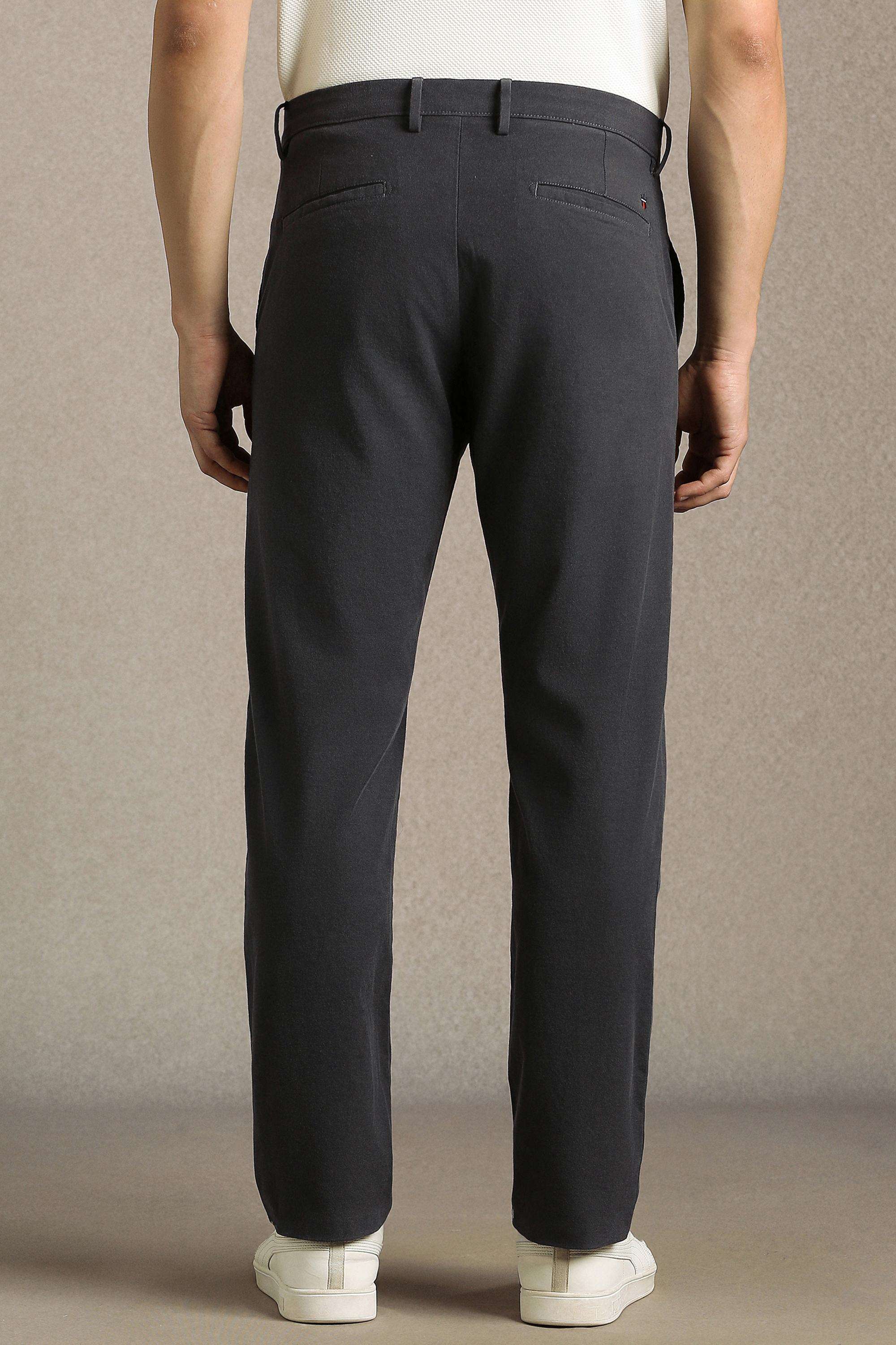Solid-Cotton-Blend-Straight-Fit-Men-s-Casual-Trousers