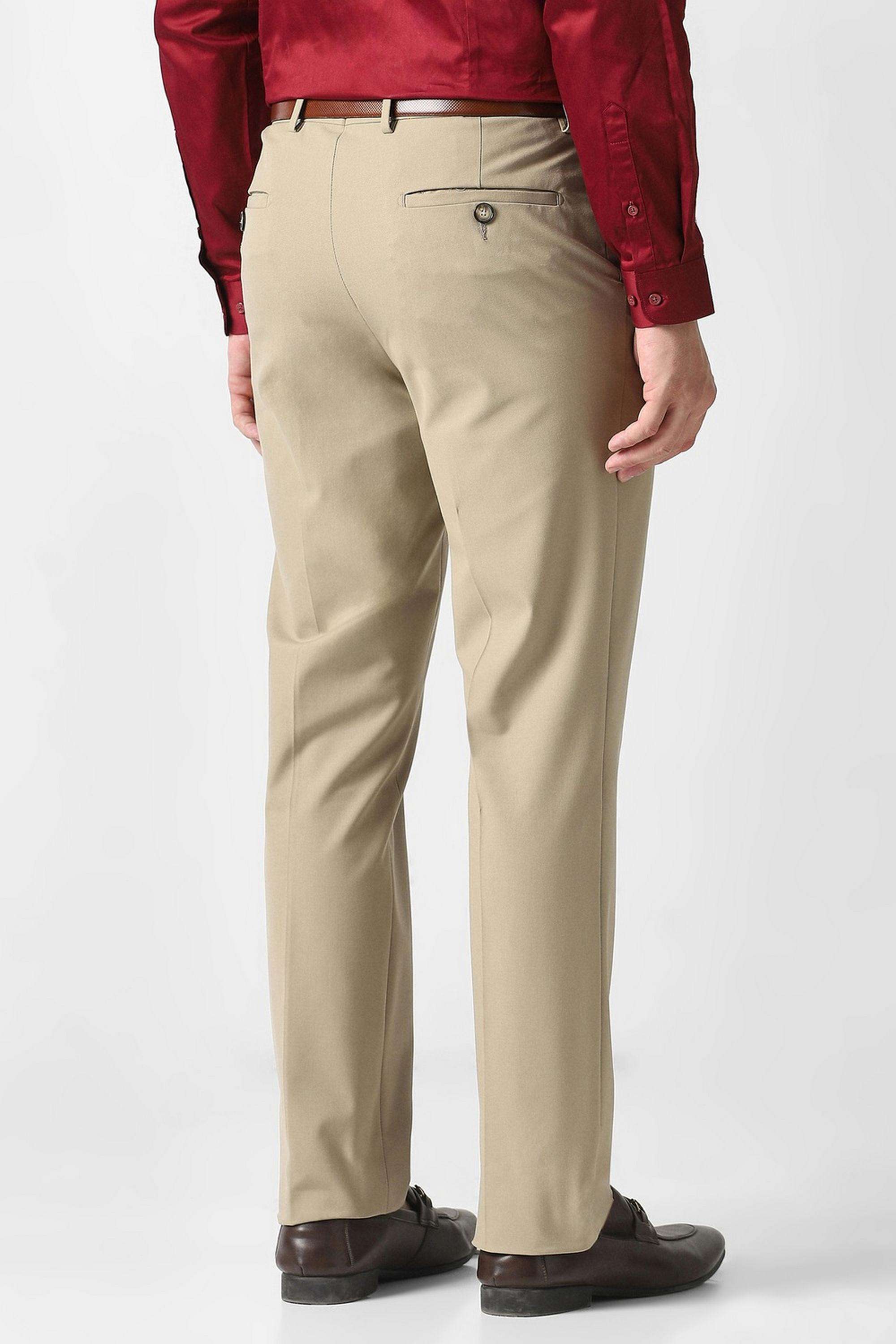 Solid-Polyester-Viscose-Slim-Fit-Men-s-Casual-Trousers