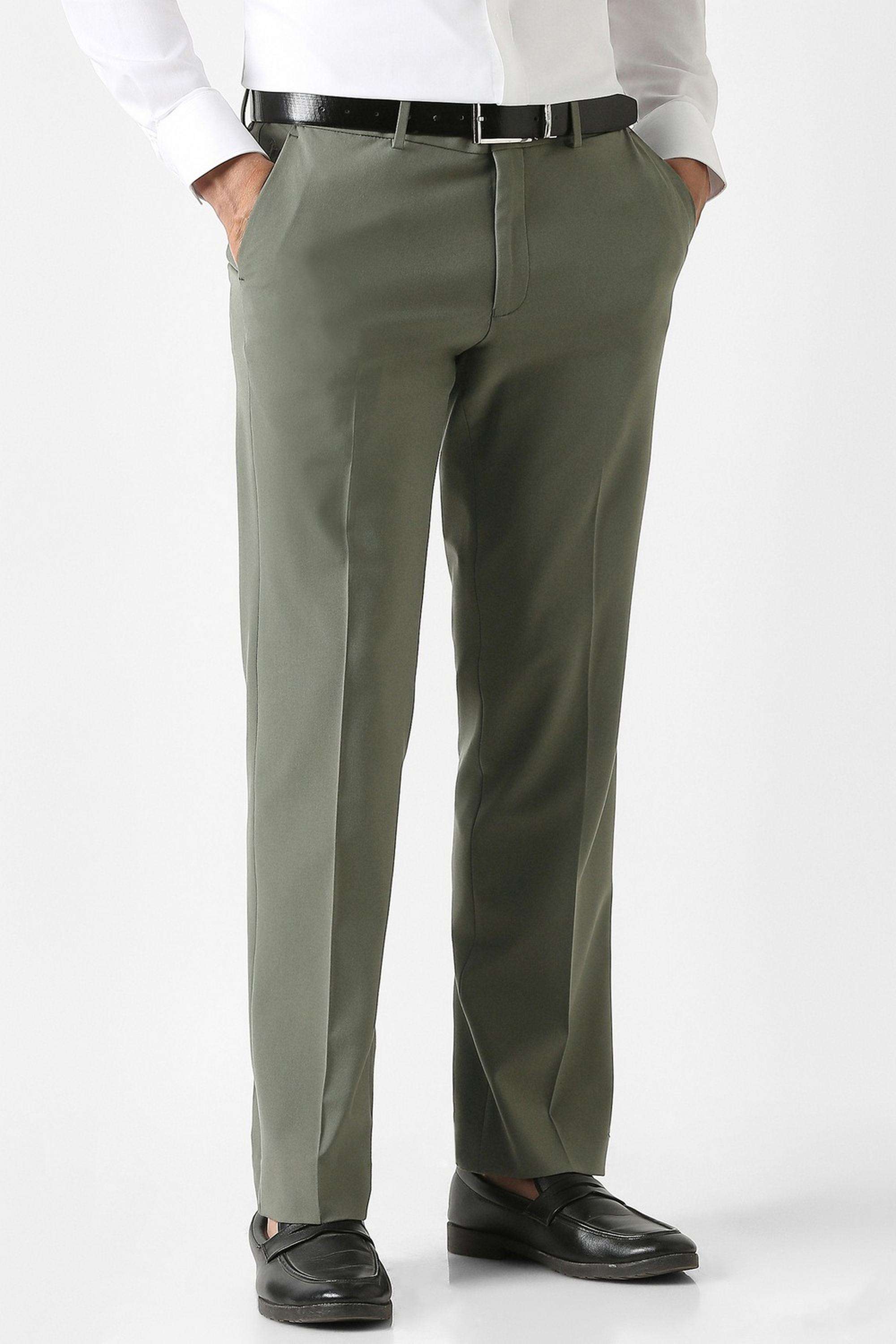 Solid-Polyester-Viscose-Slim-Fit-Men-s-Casual-Trousers