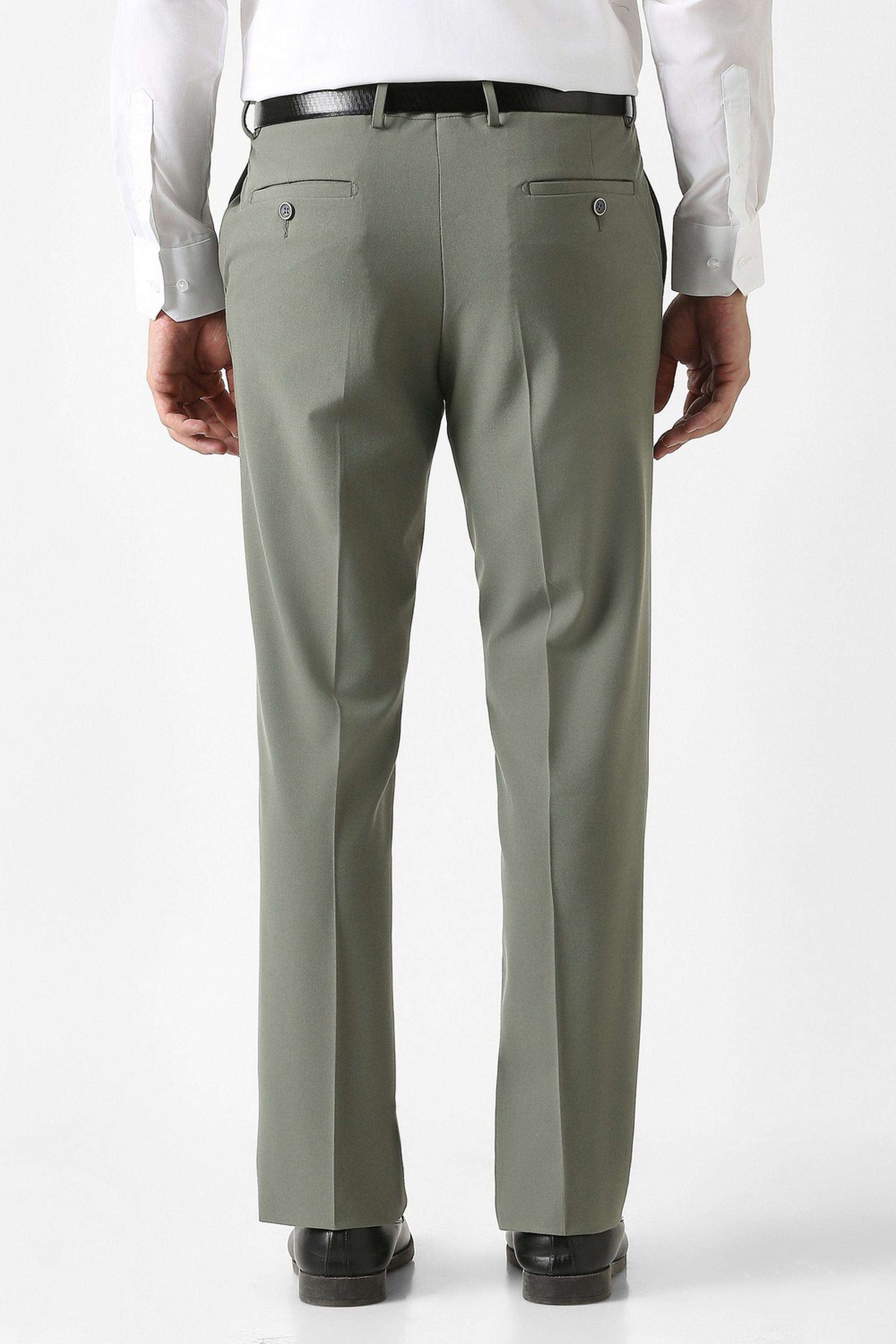 Solid-Polyester-Viscose-Slim-Fit-Men-s-Casual-Trousers