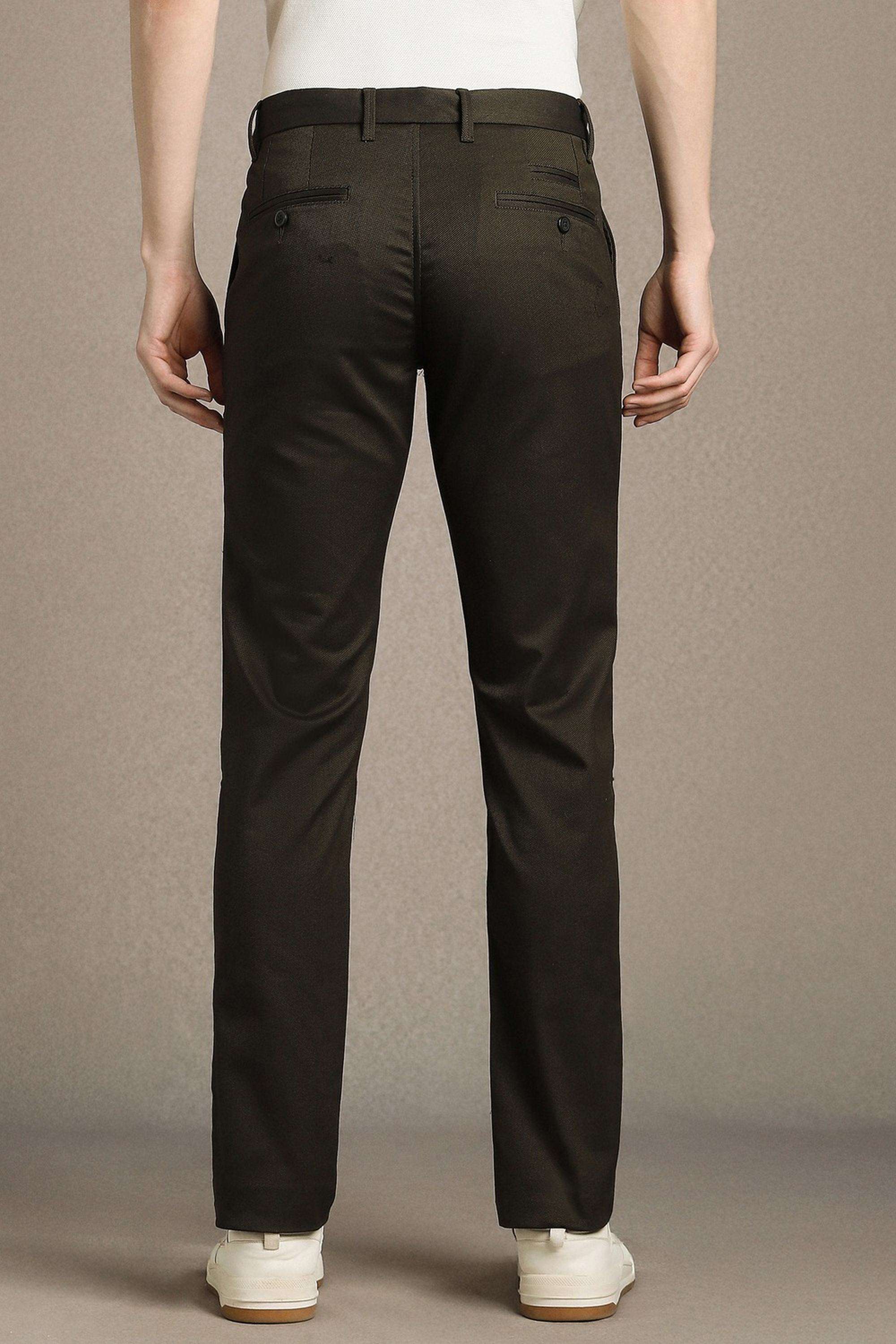 Solid-Cotton-Blend-Tapered-Fit-Men-s-Casual-Trousers