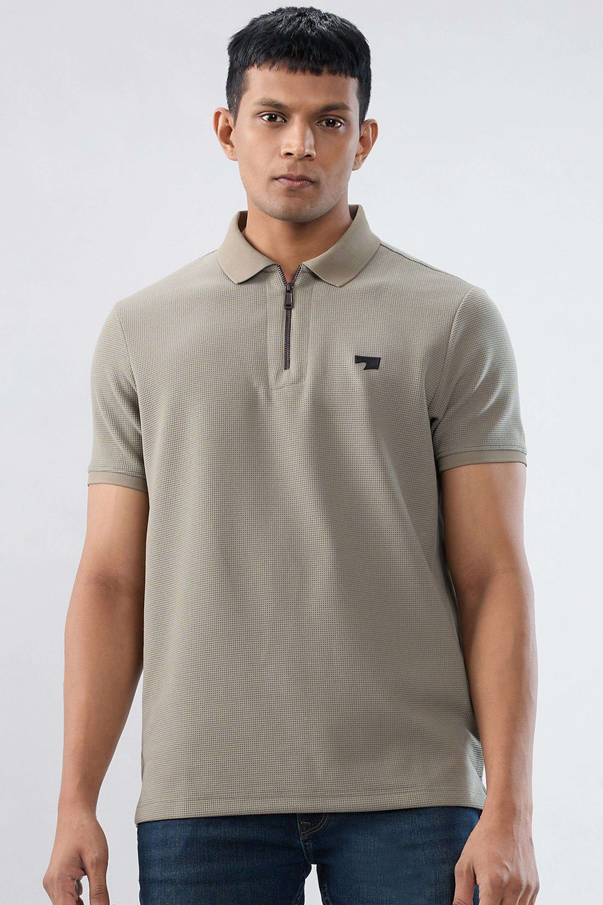 Solid-Cotton-Collared-Men-s-T-Shirt