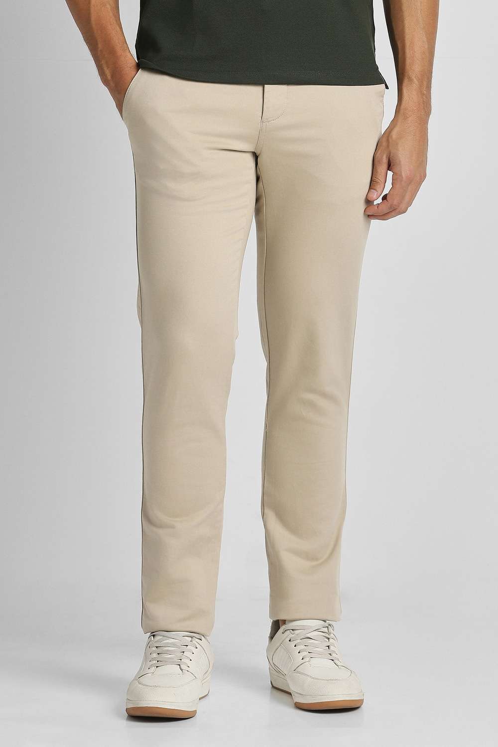 Textured-Cotton-Blend-Slim-Fit-Men-s-Casual-Wear-Trousers