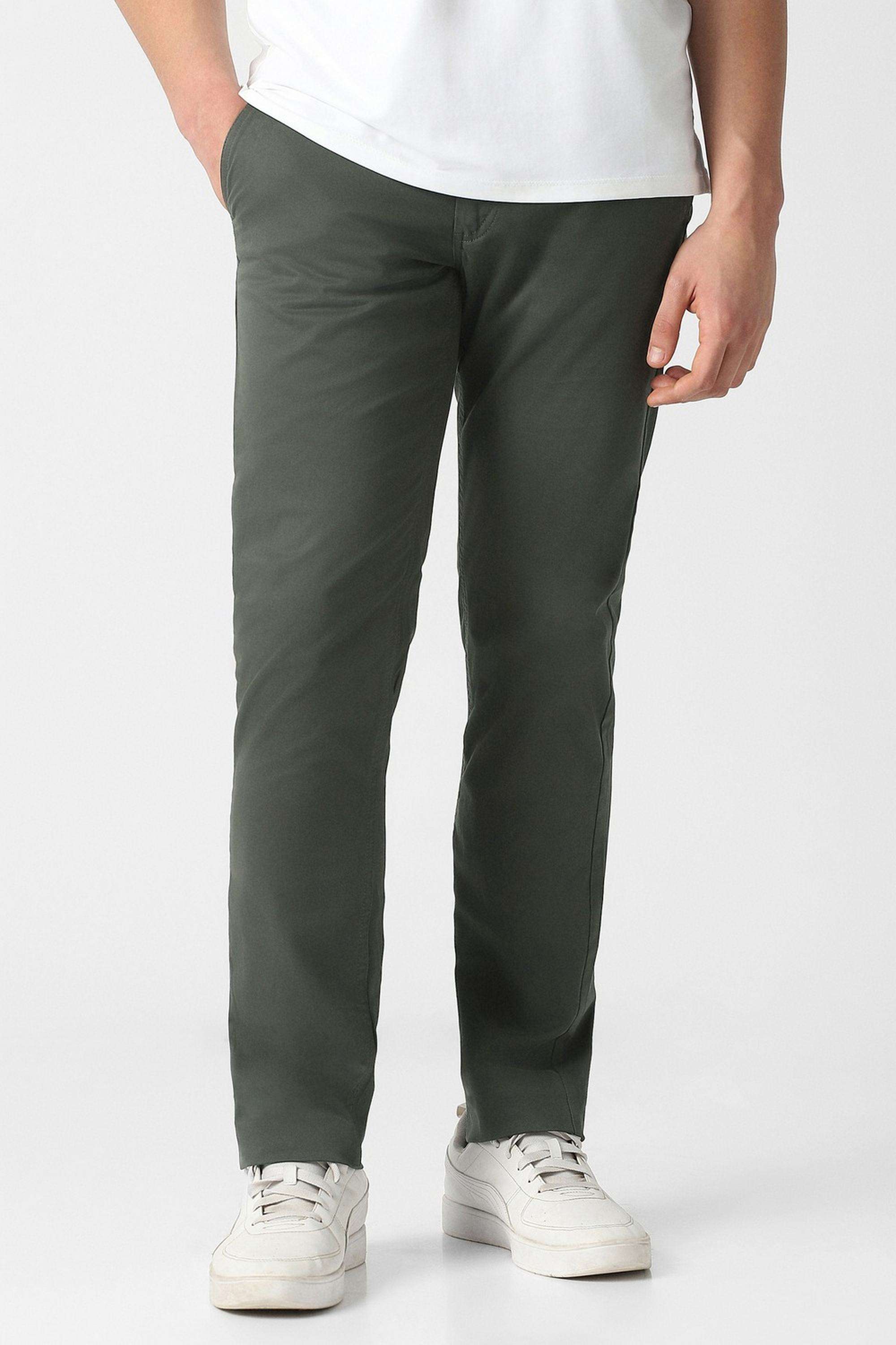 Solid-Cotton-Blend-Slim-Fit-Men-s-Casual-Wear-Trousers