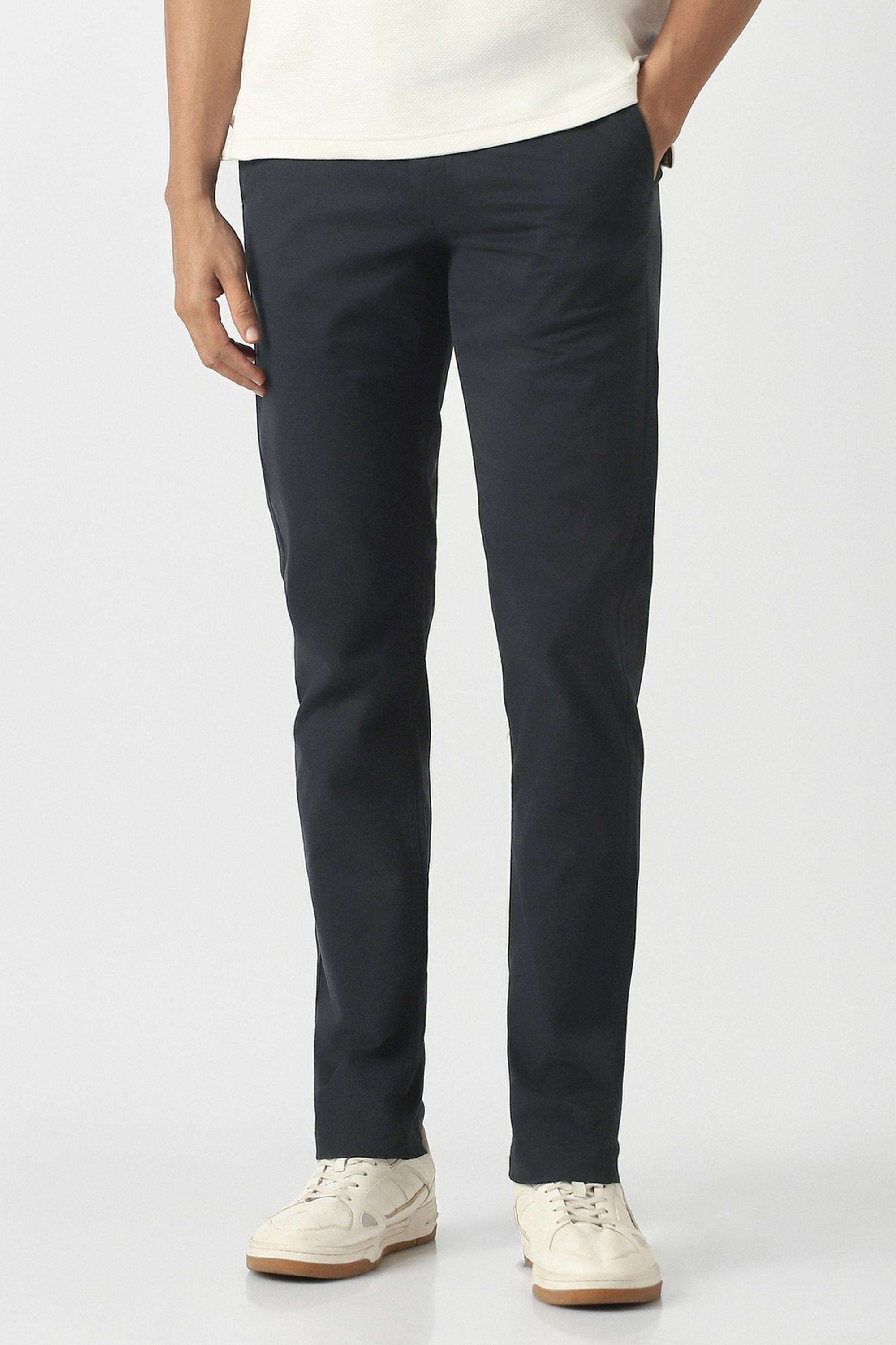 Solid-Cotton-Blend-Slim-Fit-Men-s-Casual-Wear-Trousers