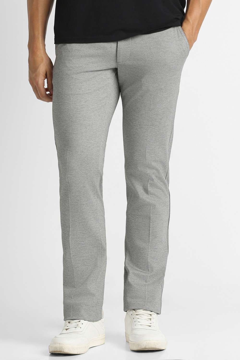 Solid-Polyester-Viscose-Slim-Fit-Men-s-Trousers