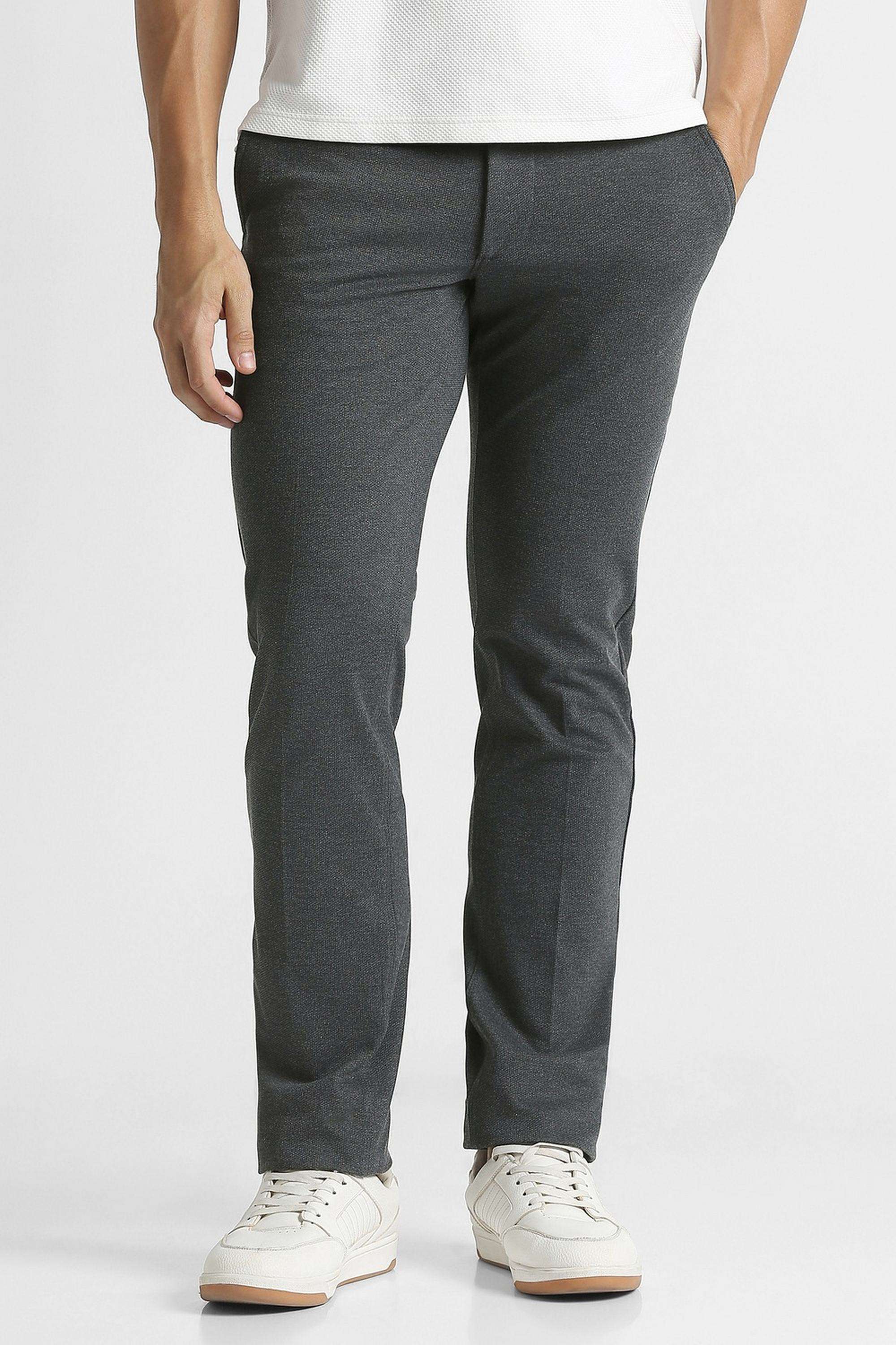 Solid-Polyester-Viscose-Slim-Fit-Men-s-Casual-Trousers