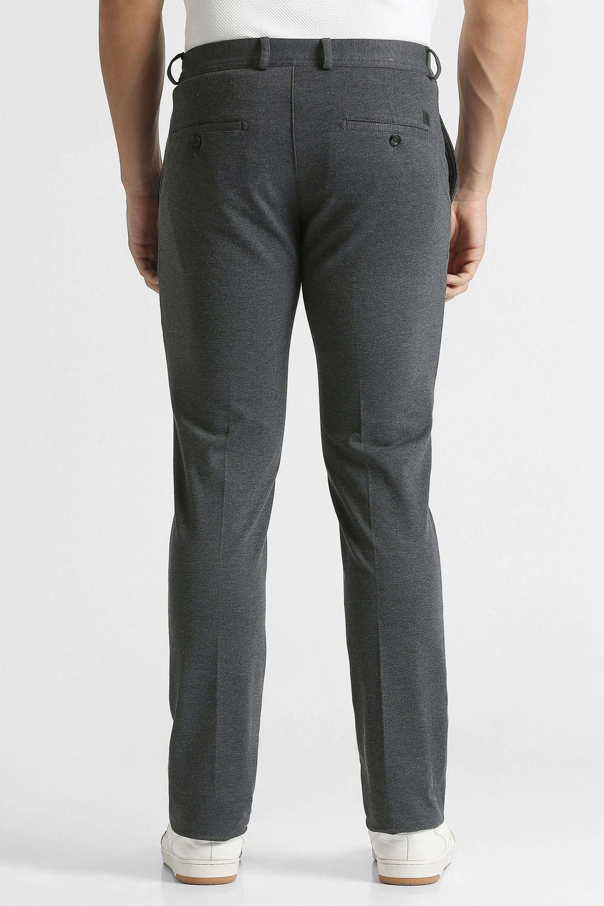 Solid-Polyester-Viscose-Slim-Fit-Men-s-Casual-Trousers