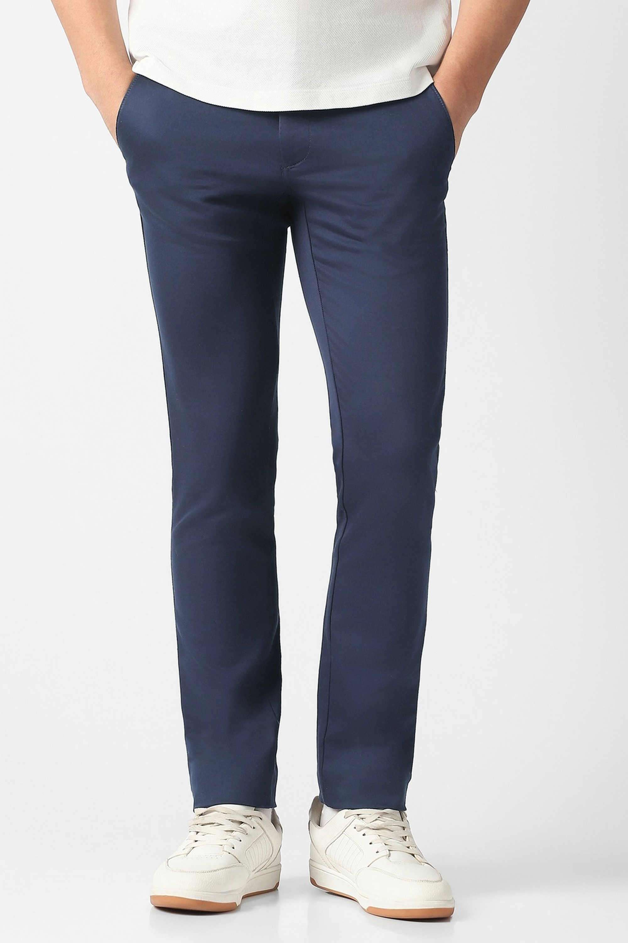 Solid-Cotton-Blend-Slim-Fit-Men-s-Trousers