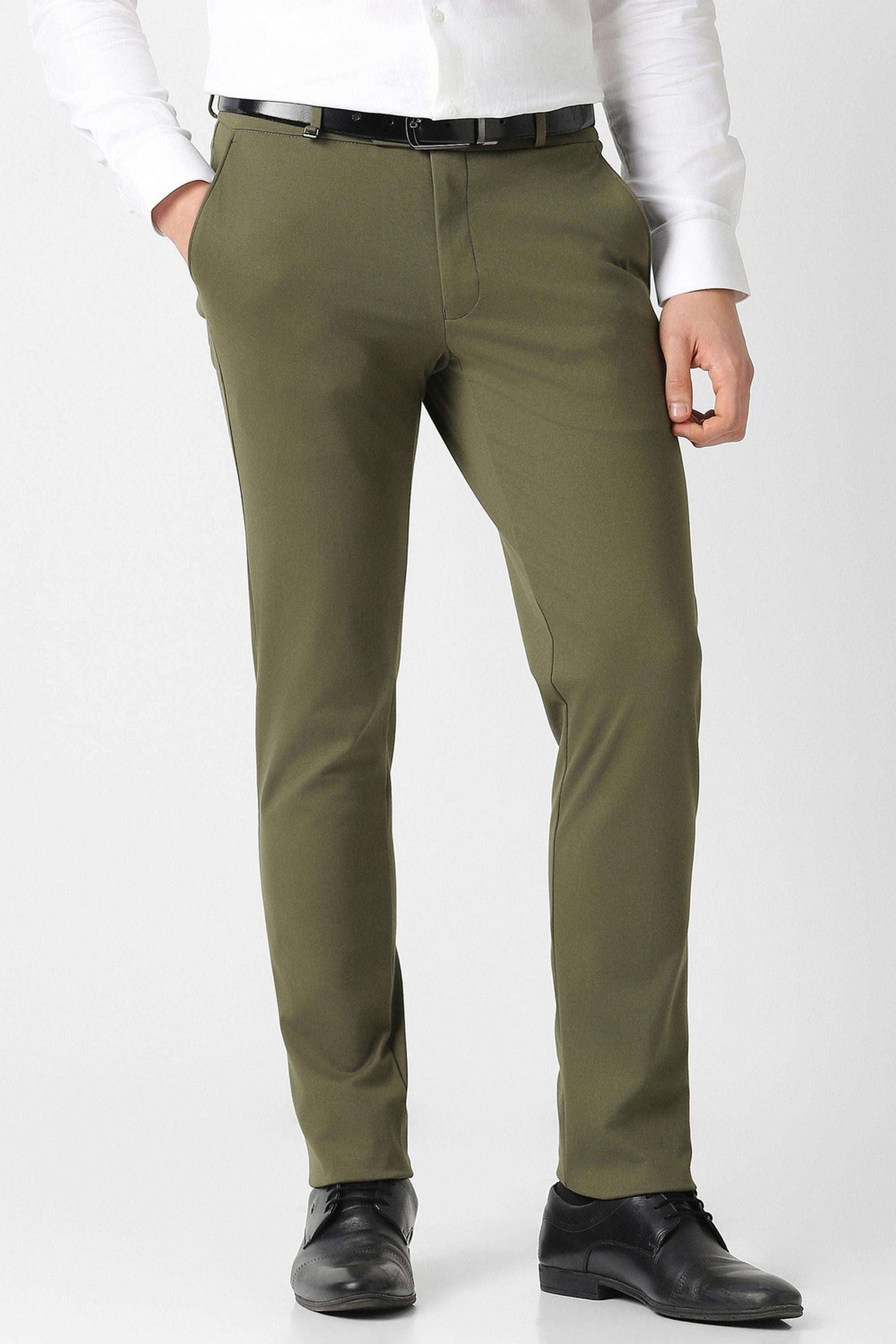 Solid-Blended-Fabric-Super-Slim-Fit-Men-s-Formal-Wear-Trousers