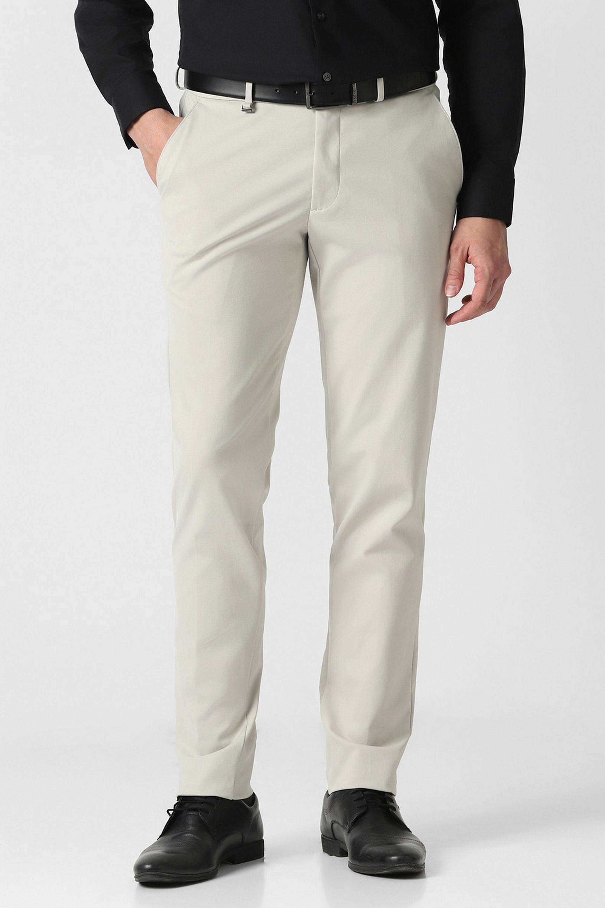 Solid-Blended-Fabric-Super-Slim-Fit-Men-s-Formal-Wear-Trousers