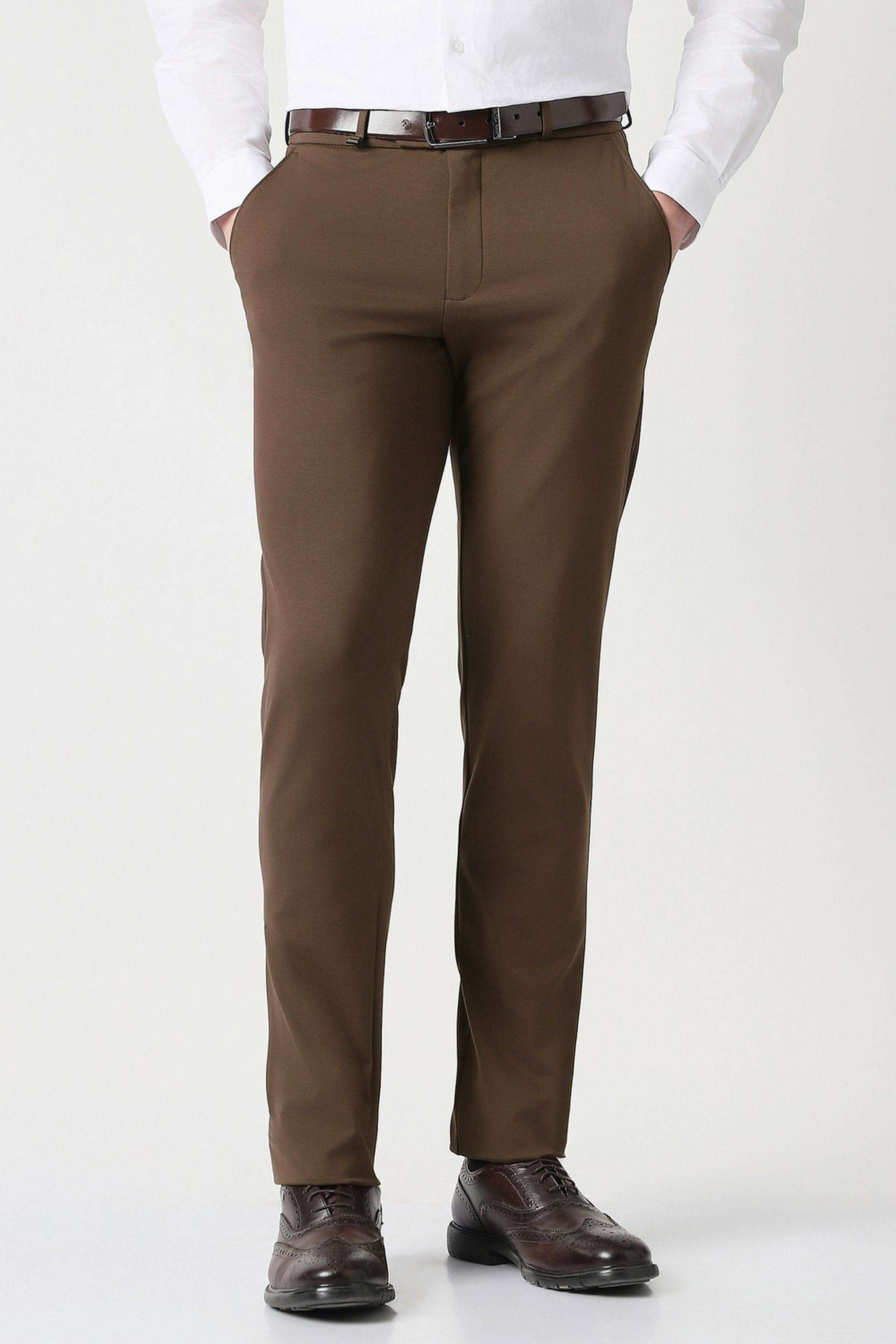 Solid-Blended-Fabric-Super-Slim-Fit-Men-s-Formal-Wear-Trousers