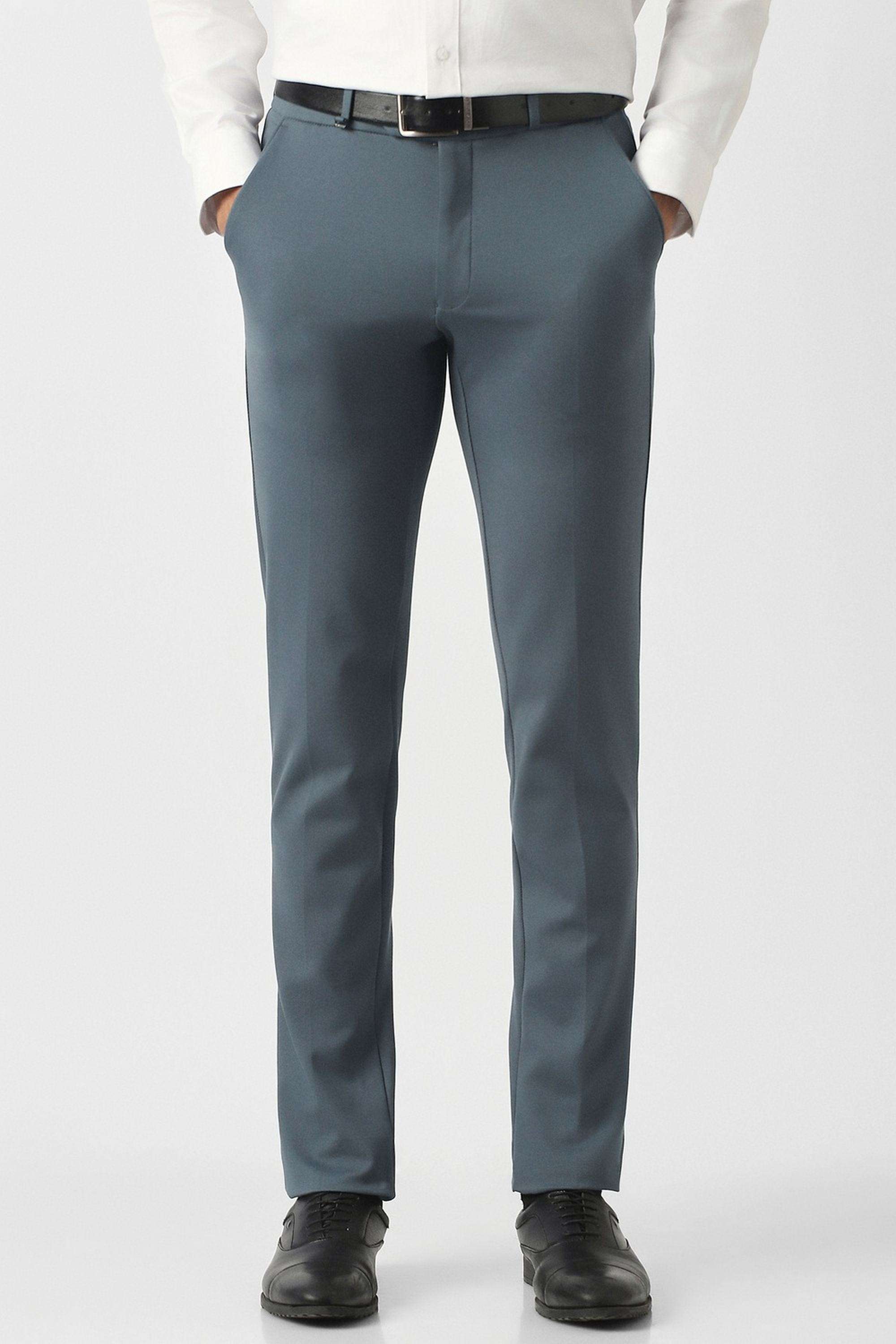Solid-Blended-Fabric-Super-Slim-Fit-Men-s-Formal-Wear-Trousers